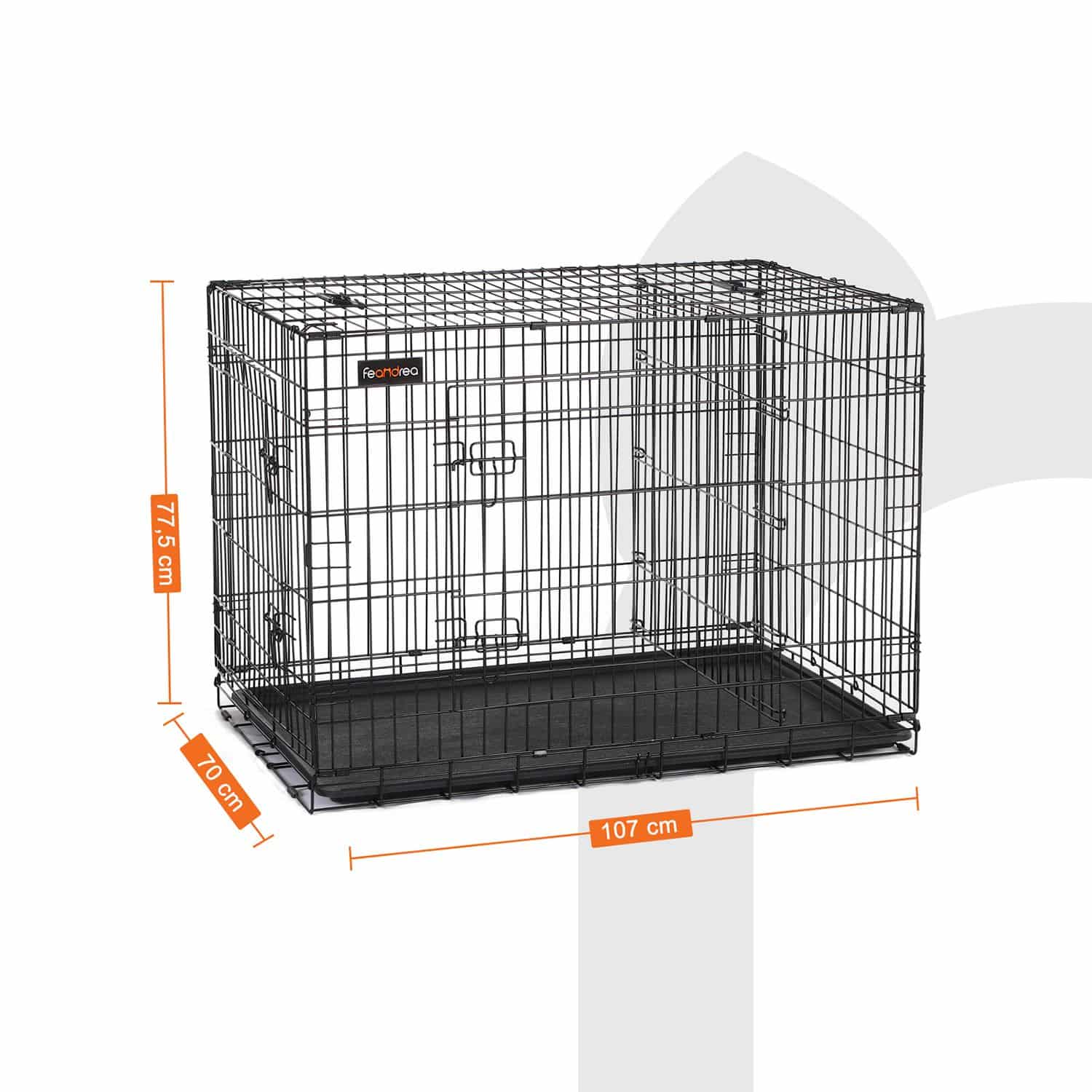 Hundekäfig 107 x 70 x 77,5 cm mit Türen-PPD42BK Hundekäfig 107 x 70 x 77,5 cm mit Türen-PPD42BK