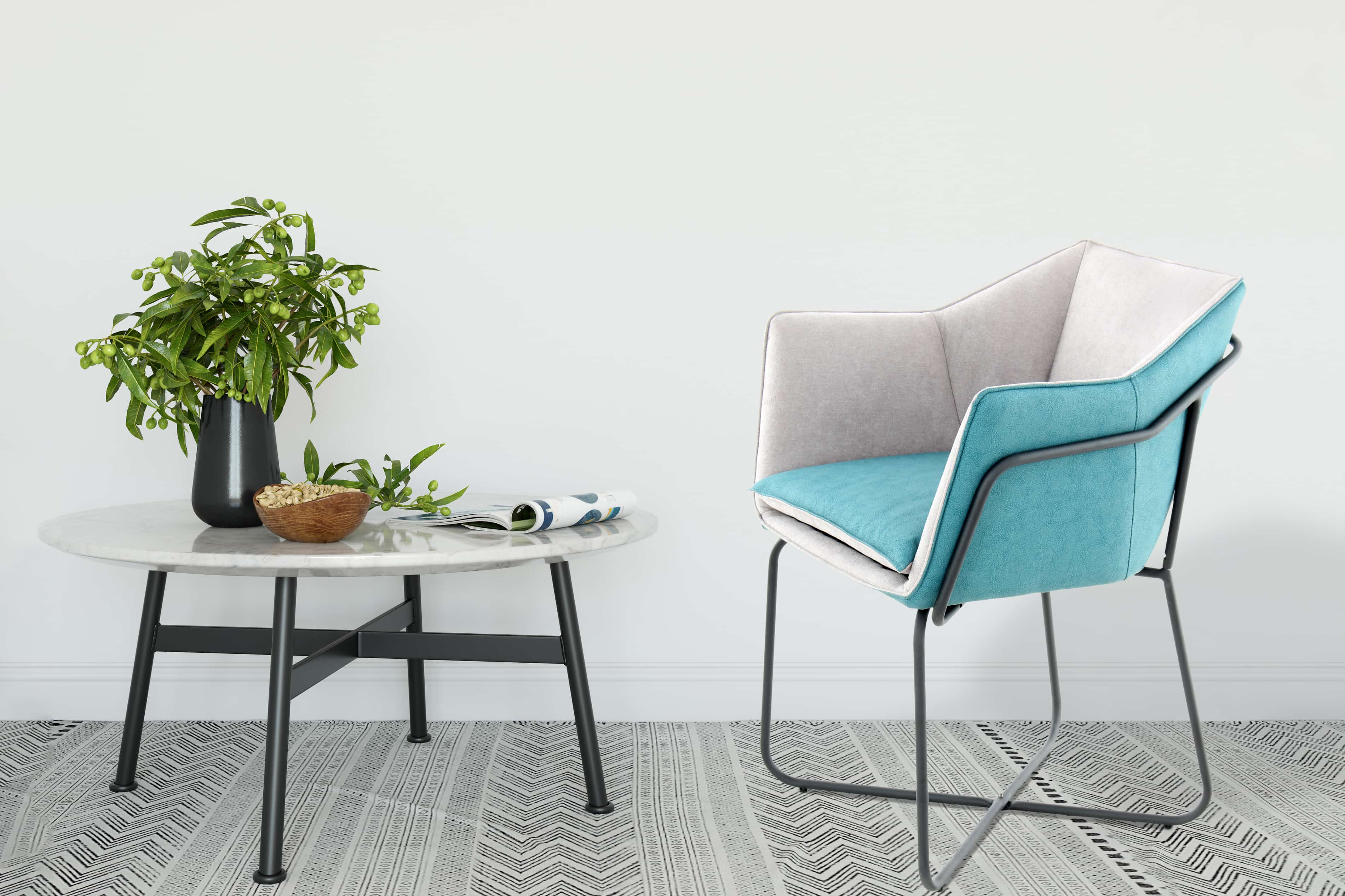 Stuhl Marietta 110 Grau / Petrol Stuhl Marietta 110 Grau / Petrol