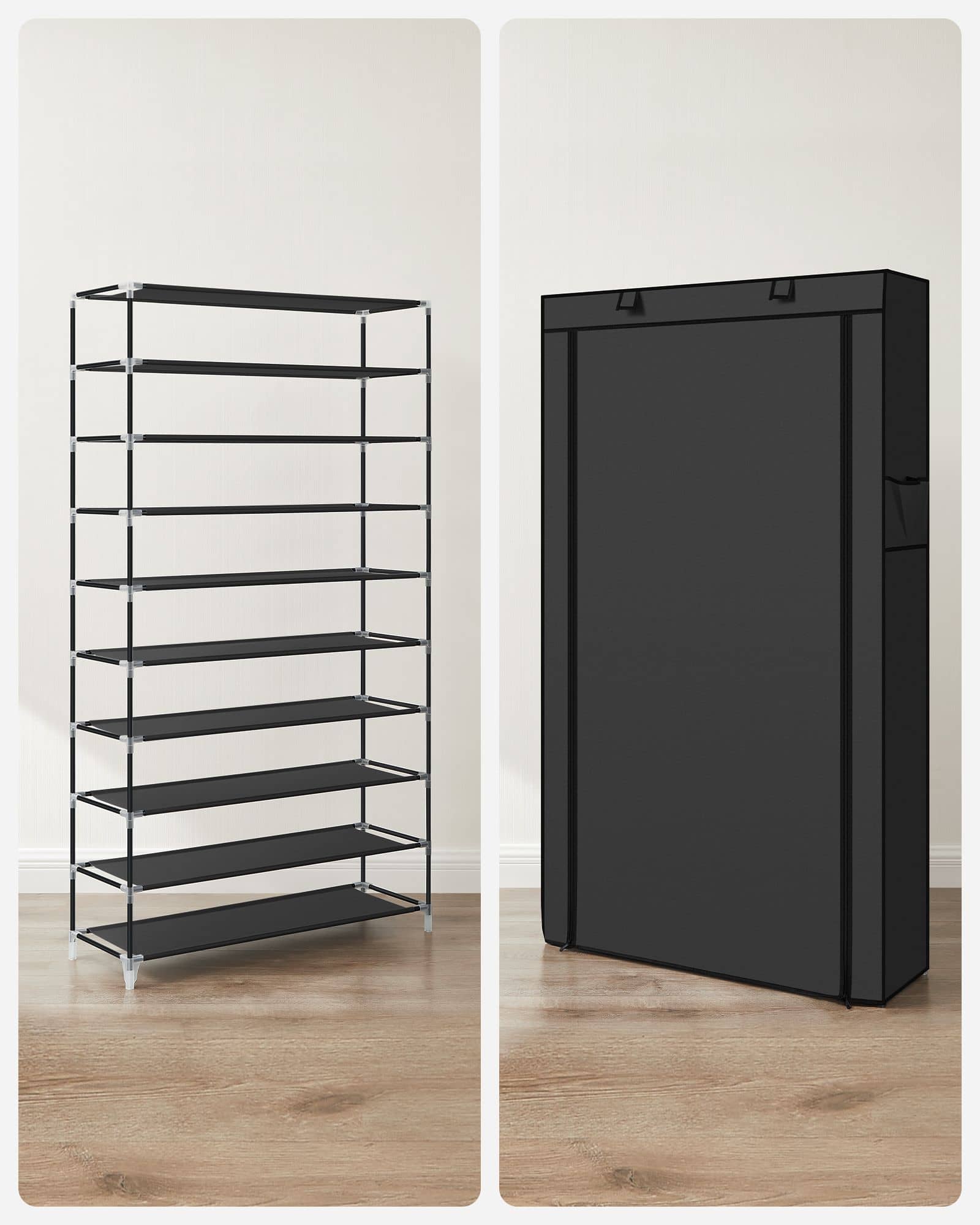 Schuhregal mit Abdeckung 88 cm Schwarz-RXJ36HV1 Schuhregal mit Abdeckung 88 cm Schwarz-RXJ36HV1