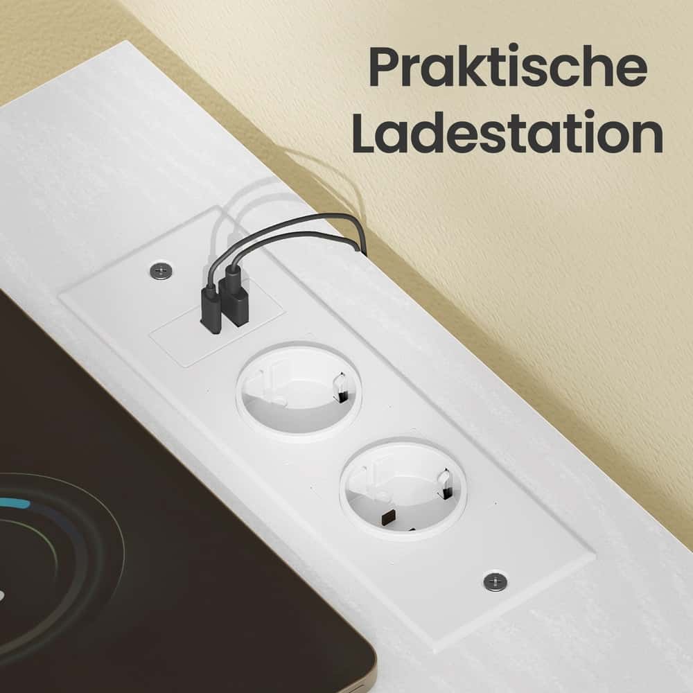 Kommode mit LED-Beleuchtung, Sideboard, Schubladenschrank für Wohnzimmer