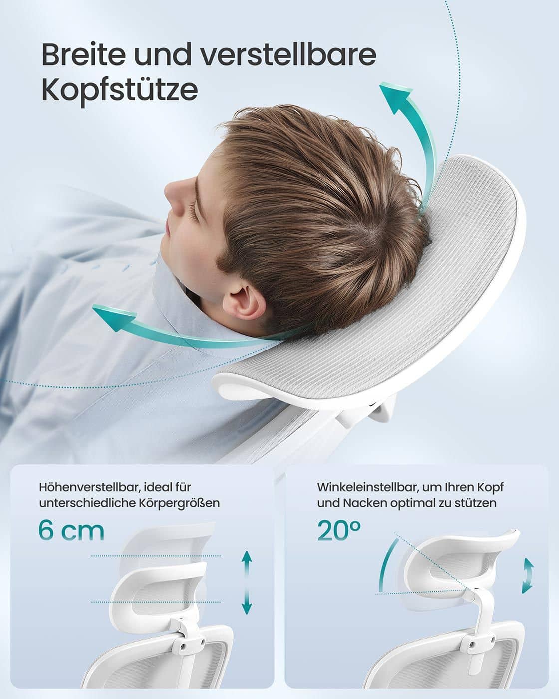 Ergonomischer Bürostuhl mit Netzgewebe und klappbaren Armlehnen Ergonomischer Bürostuhl mit Netzgewebe und klappbaren Armlehnen