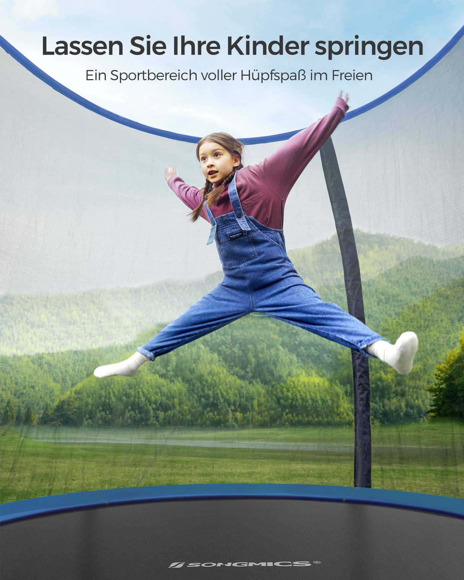 Gartentrampolin mit Netz Ø 244 cm-B34STR8BK Gartentrampolin mit Netz Ø 244 cm-B34STR8BK