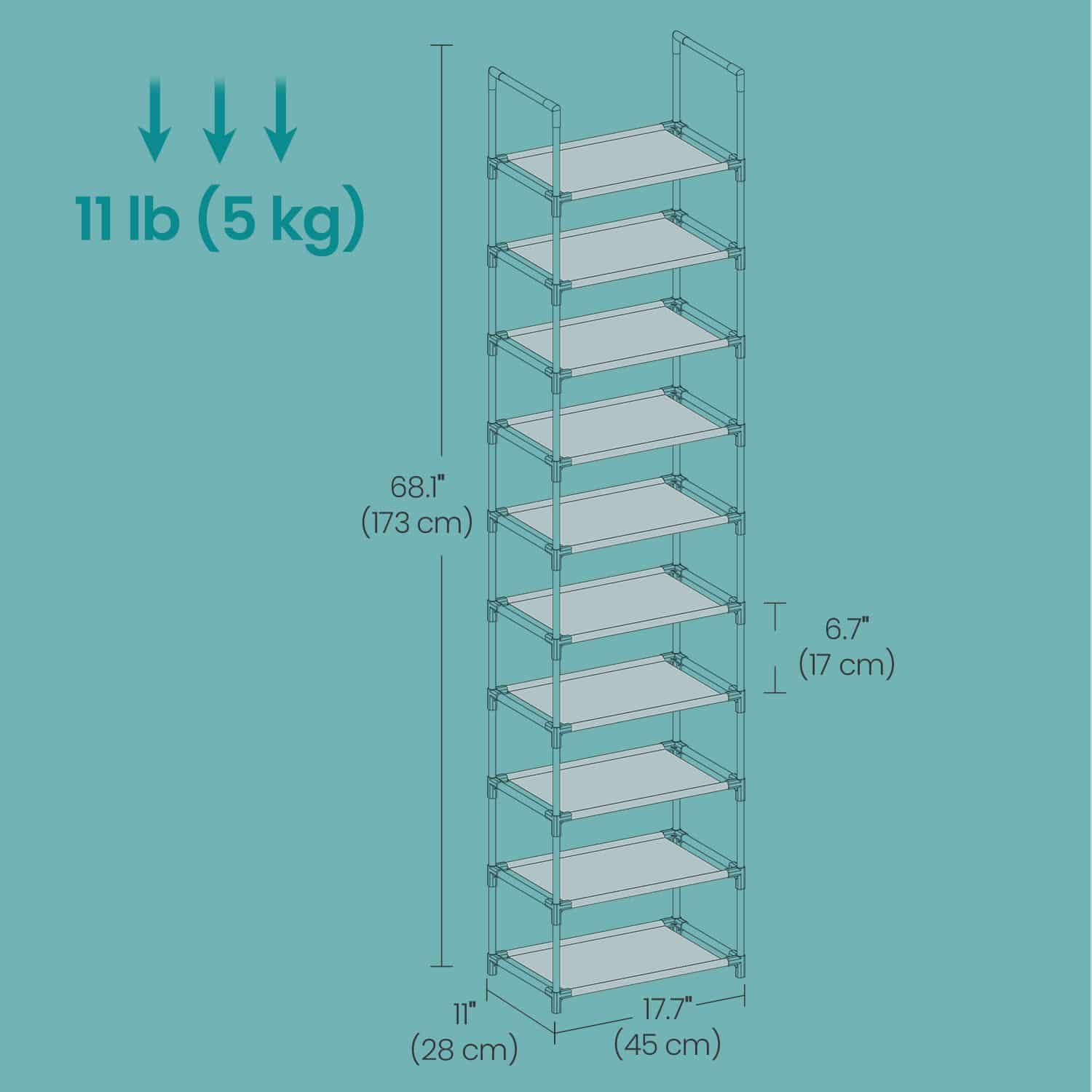 Schuhregal,10 Ebenen, Schuhablage Schuhregal,10 Ebenen, Schuhablage