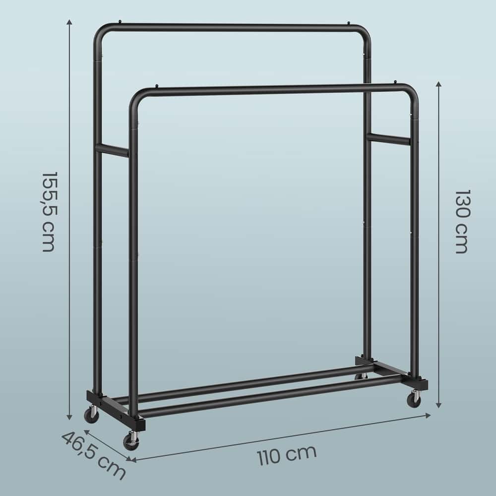 Kleiderständer, Kleiderstange auf Rollen, Garderobenständer