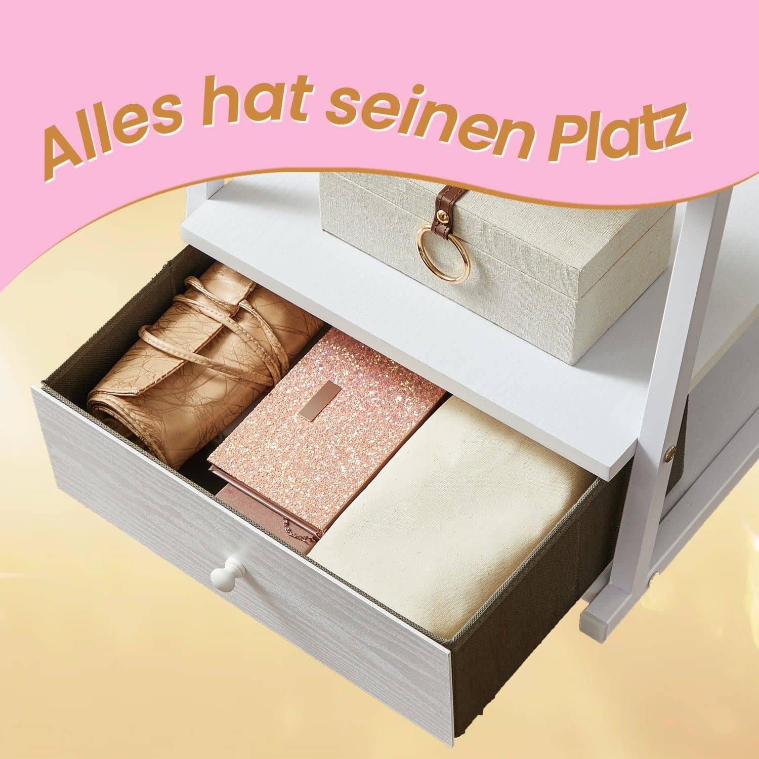 Abschließbarer Schmuckorganizer mit Schublade Abschließbarer Schmuckorganizer mit Schublade