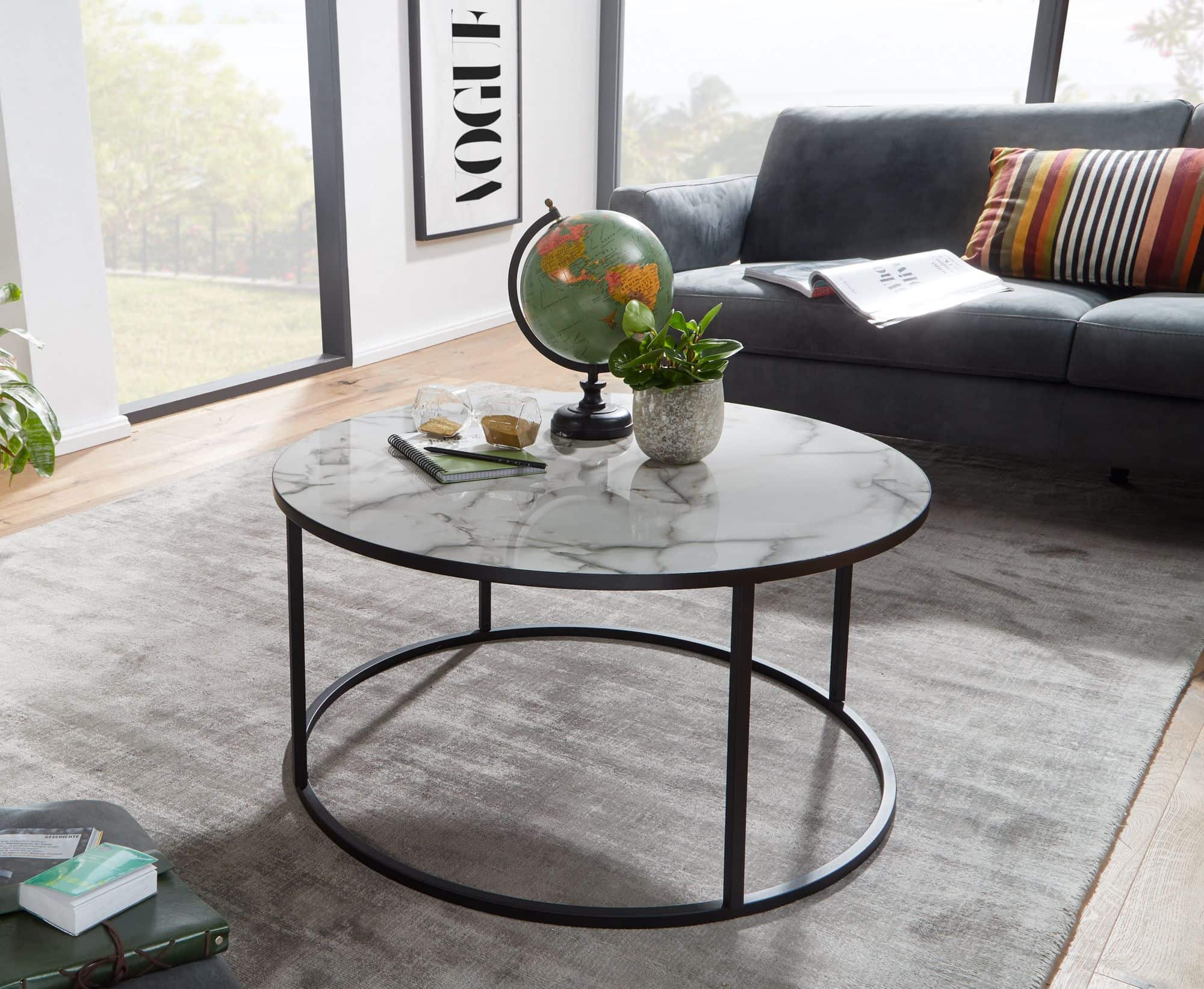 57297-Wohnling-Couchtisch-Marmoroptik-80x40-cm-WL6-234-WL6-234_4 Couchtisch Rund 80x40x80 cm mit Marmor Optik Weiß
