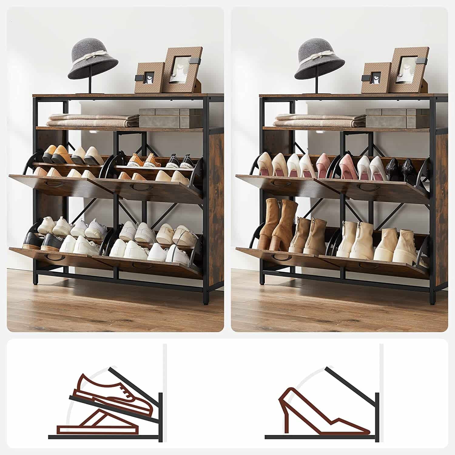 Schuhschrank mit 4 Klappen Schuhschrank mit 4 Klappen