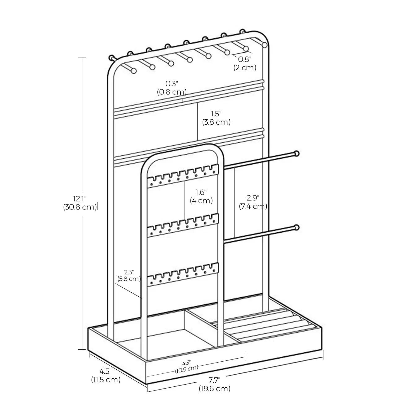 Schmuckständer, Schmuckhalter, Schmucktablett Samt
