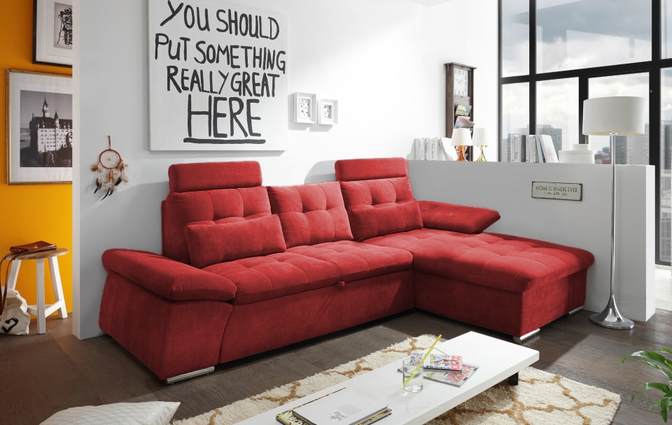 Nalo_klein_Uran_allgemein_berry ED Exciting Nalo: Modernes Schlafsofa in Berry mit Bettkasten, verstellbaren Armlehnen und luxuriöser Uran Mikrofaser
