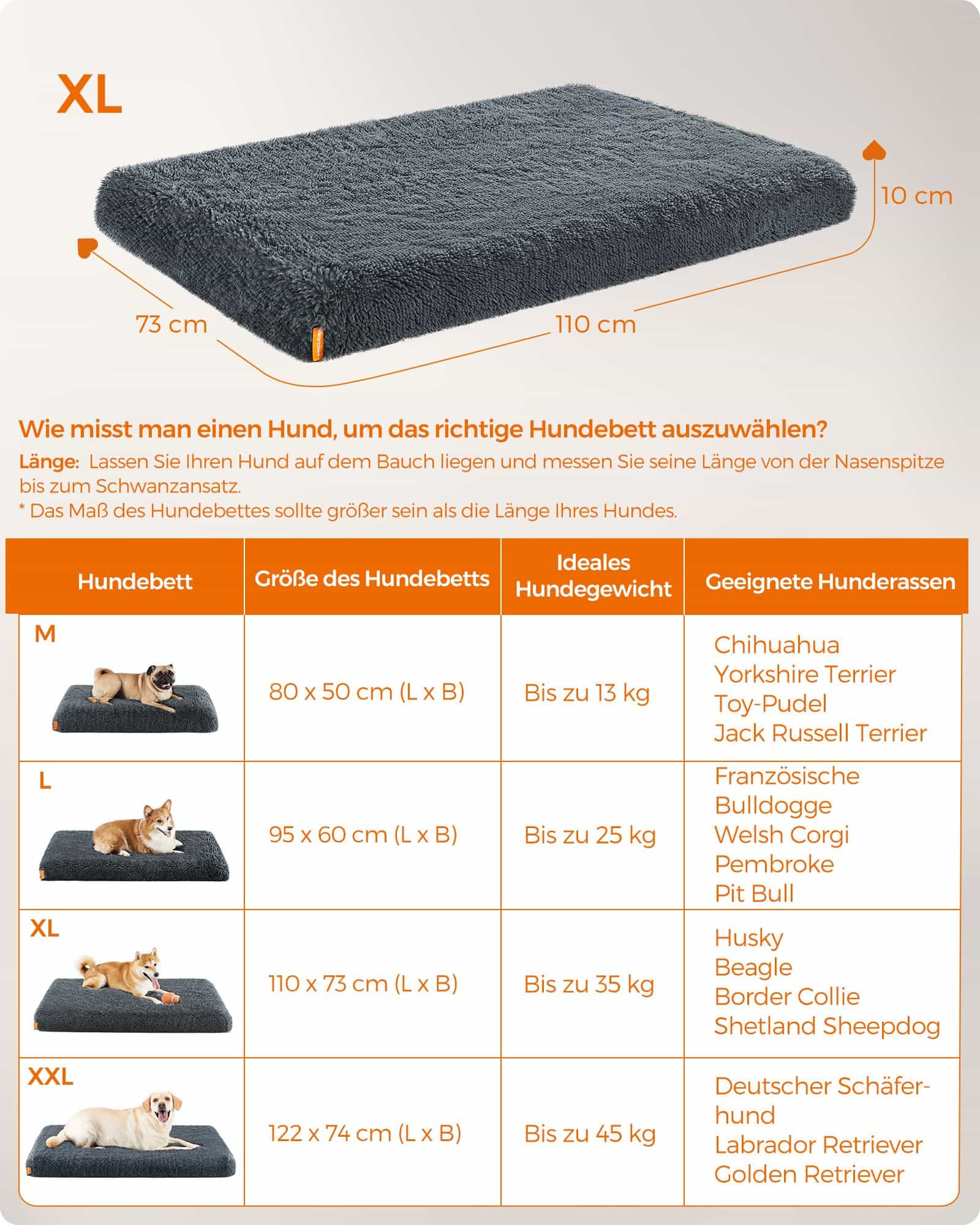 Hundebett Plüsch 110 x 73 x 10 cm Dunkelgrau XL Hundebett Plüsch 110 x 73 x 10 cm Dunkelgrau XL