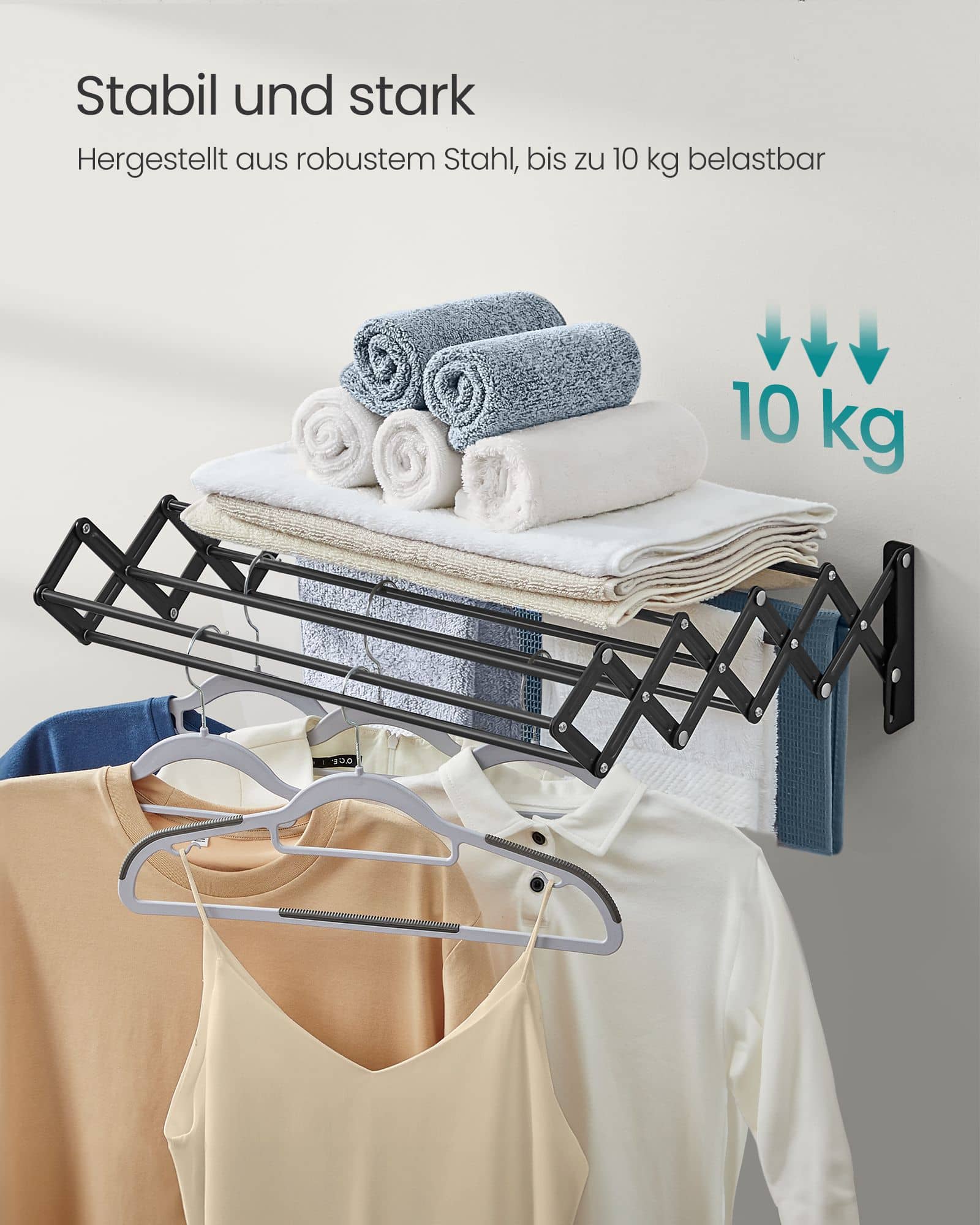 Wäschetrockner ausziehbar und einklappbar tintenschwarz Wäschetrockner ausziehbar und einklappbar tintenschwarz
