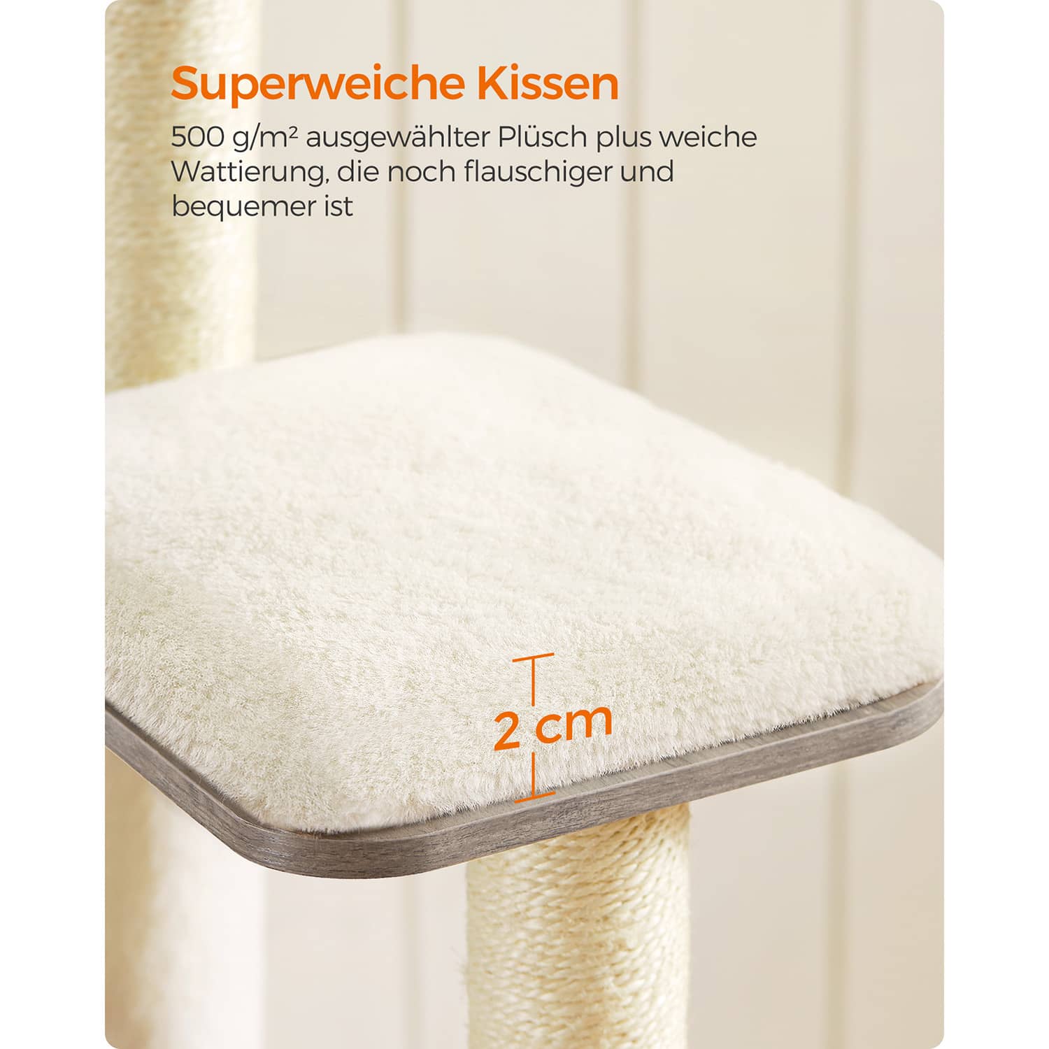 Kratzbaum mit abnehmbaren Kissen greige-PCT166G01 Kratzbaum mit abnehmbaren Kissen greige-PCT166G01