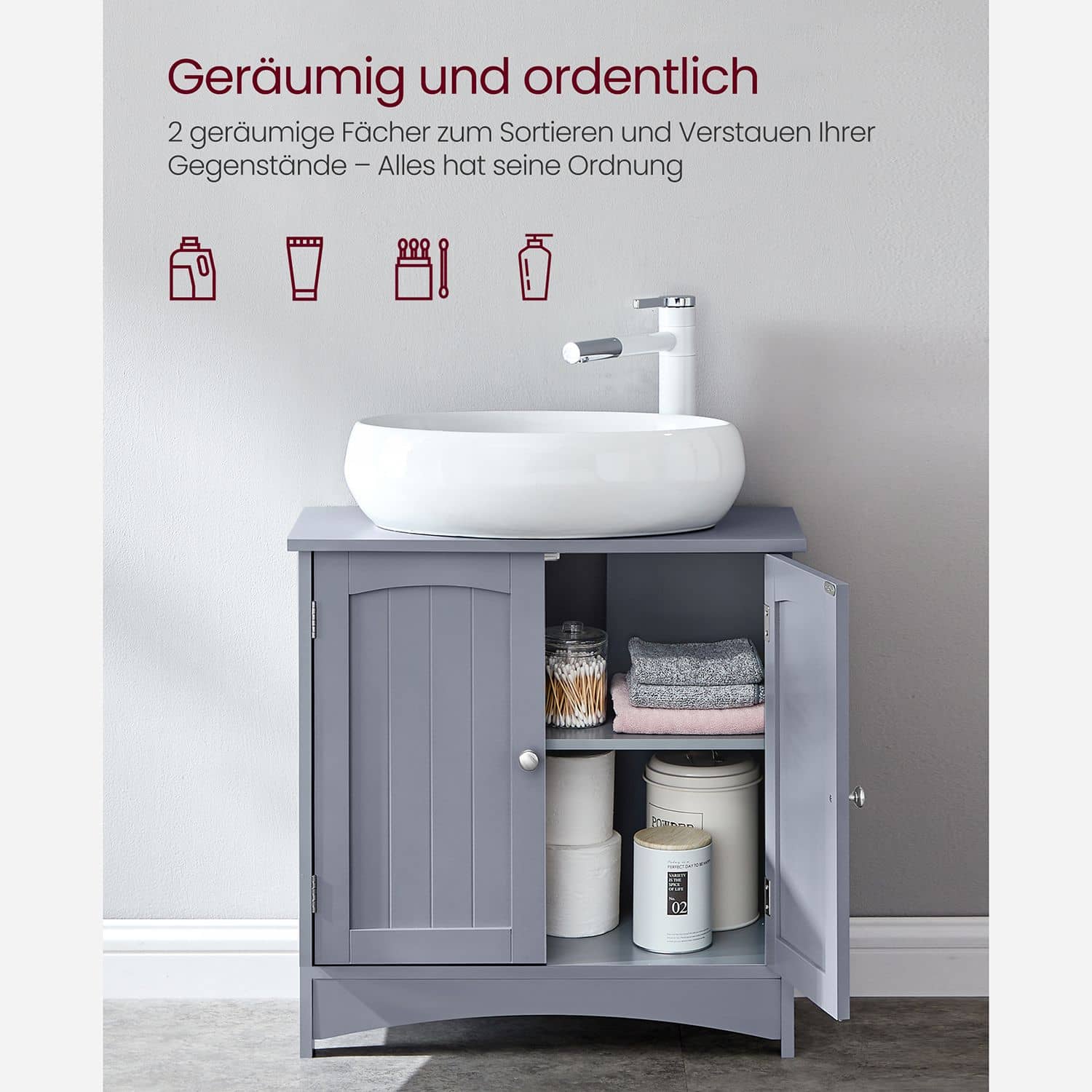 Waschbeckenunterschrank mit 2 Türen