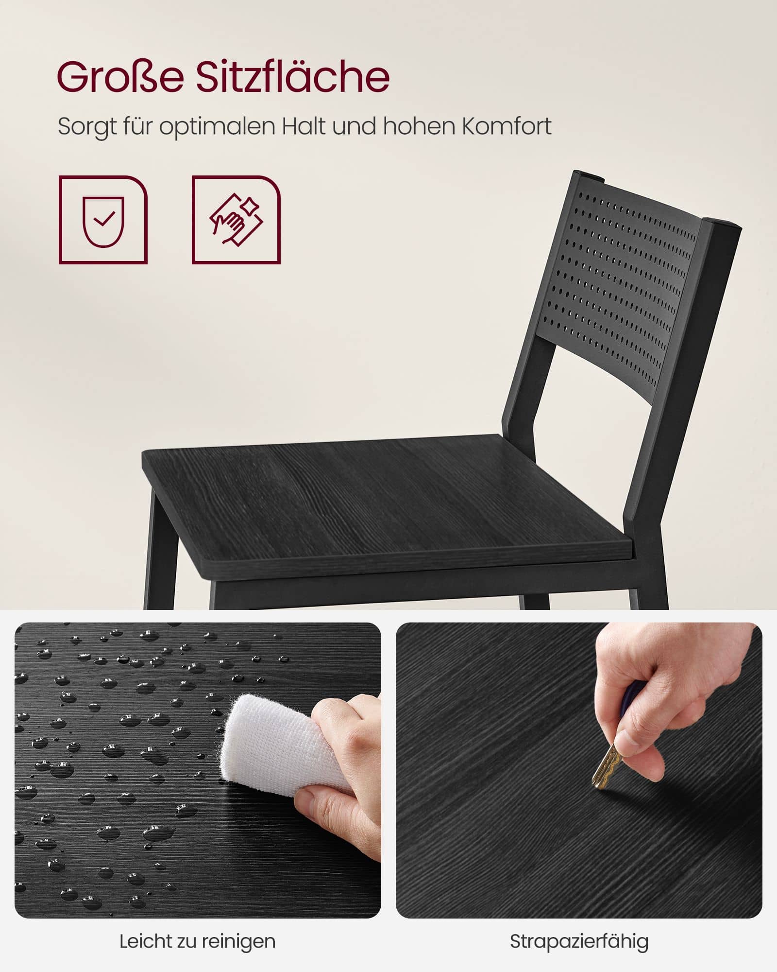 Industrie-Design Barhocker 2er Set Anthrazit und Schwarz-LBC070B22 Industrie-Design Barhocker 2er Set Anthrazit und Schwarz-LBC070B22