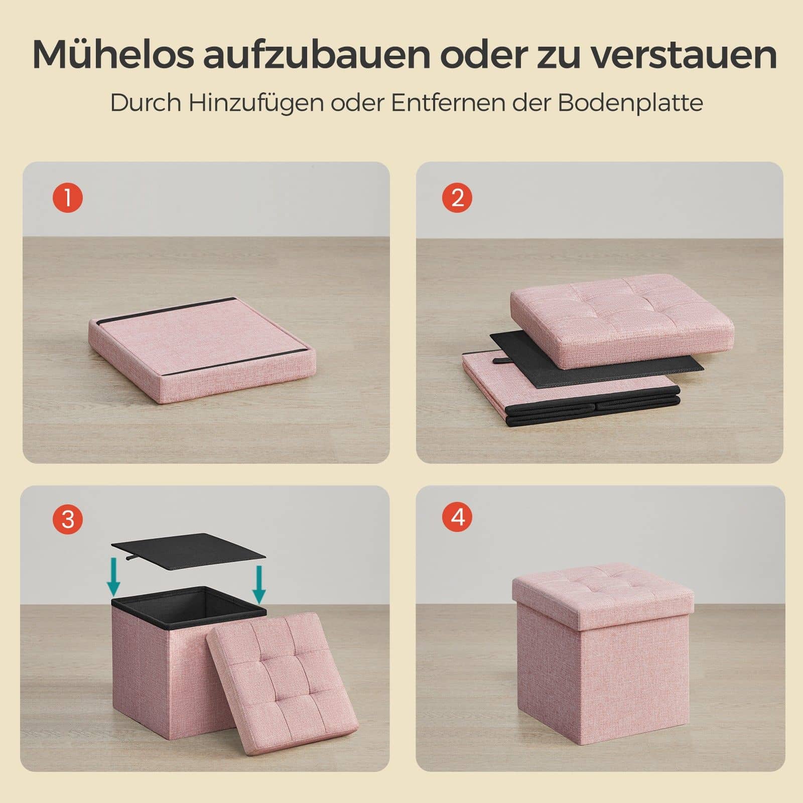 Sitzhocker, Sitzbank mit Stauraum, 30 x 30 cm Sitzhocker, Sitzbank mit Stauraum, 30 x 30 cm