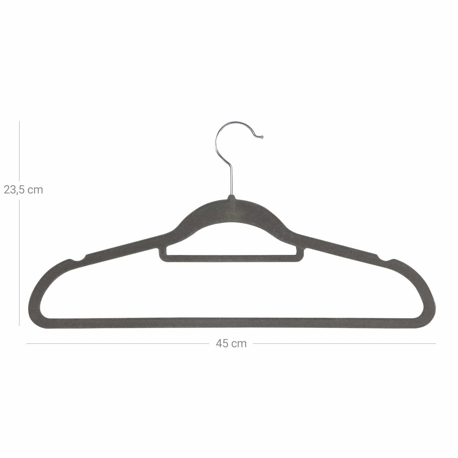 Kleiderbügel Samt 20 Stück Grau-CRF20V Kleiderbügel Samt 20 Stück Grau-CRF20V