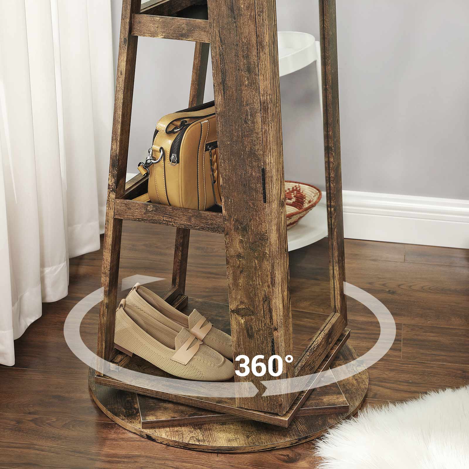 Schmuckschrank 360° drehbar Vintagebraun-B34JJC062K01 Schmuckschrank 360° drehbar Vintagebraun-B34JJC062K01