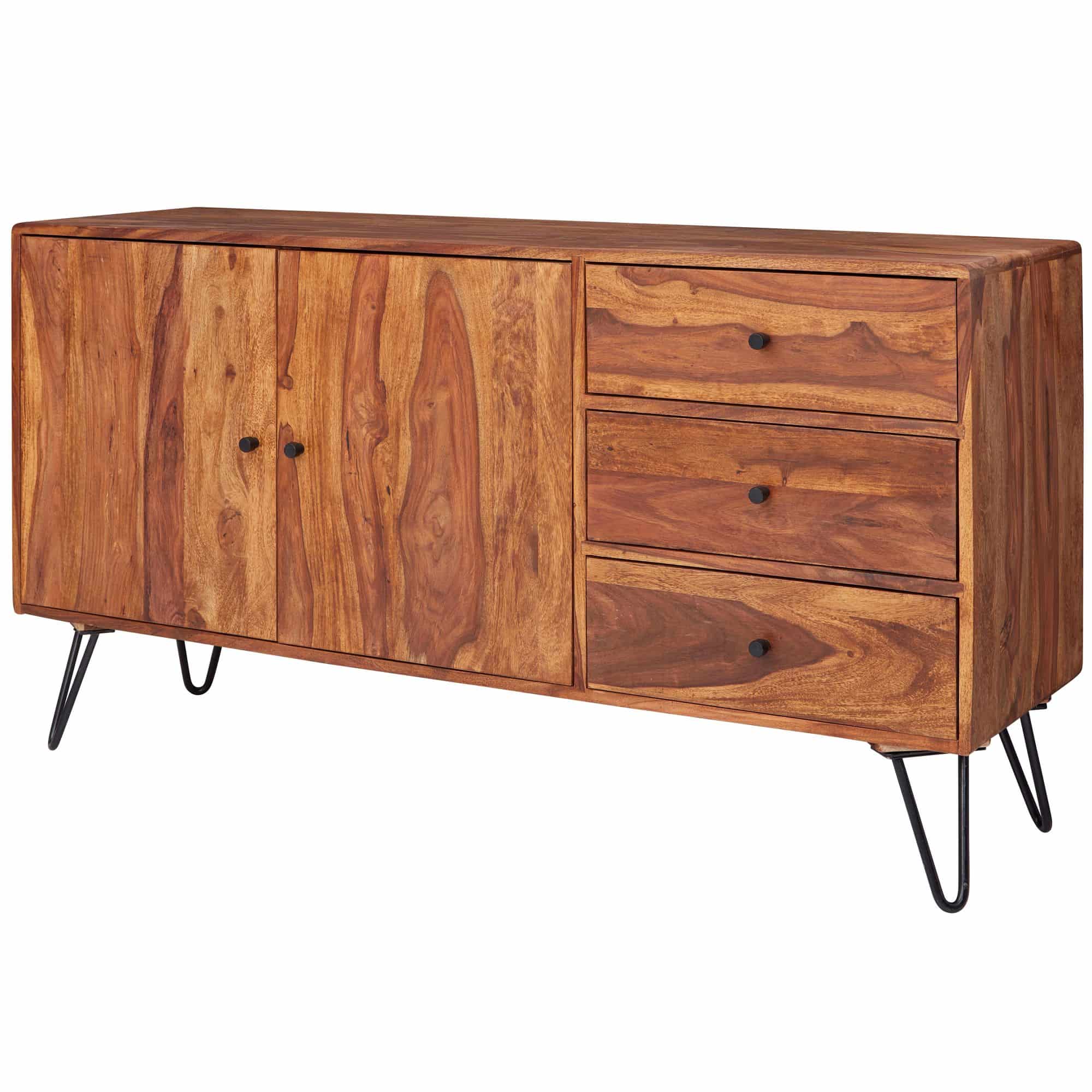 47320-WOHNLING-Sideboard-KELA-145x40x75-cm-Sheesh_6 Sideboard WL5.629 Sheesham Massivholz 140x75x40 cm Landhaus Kommode