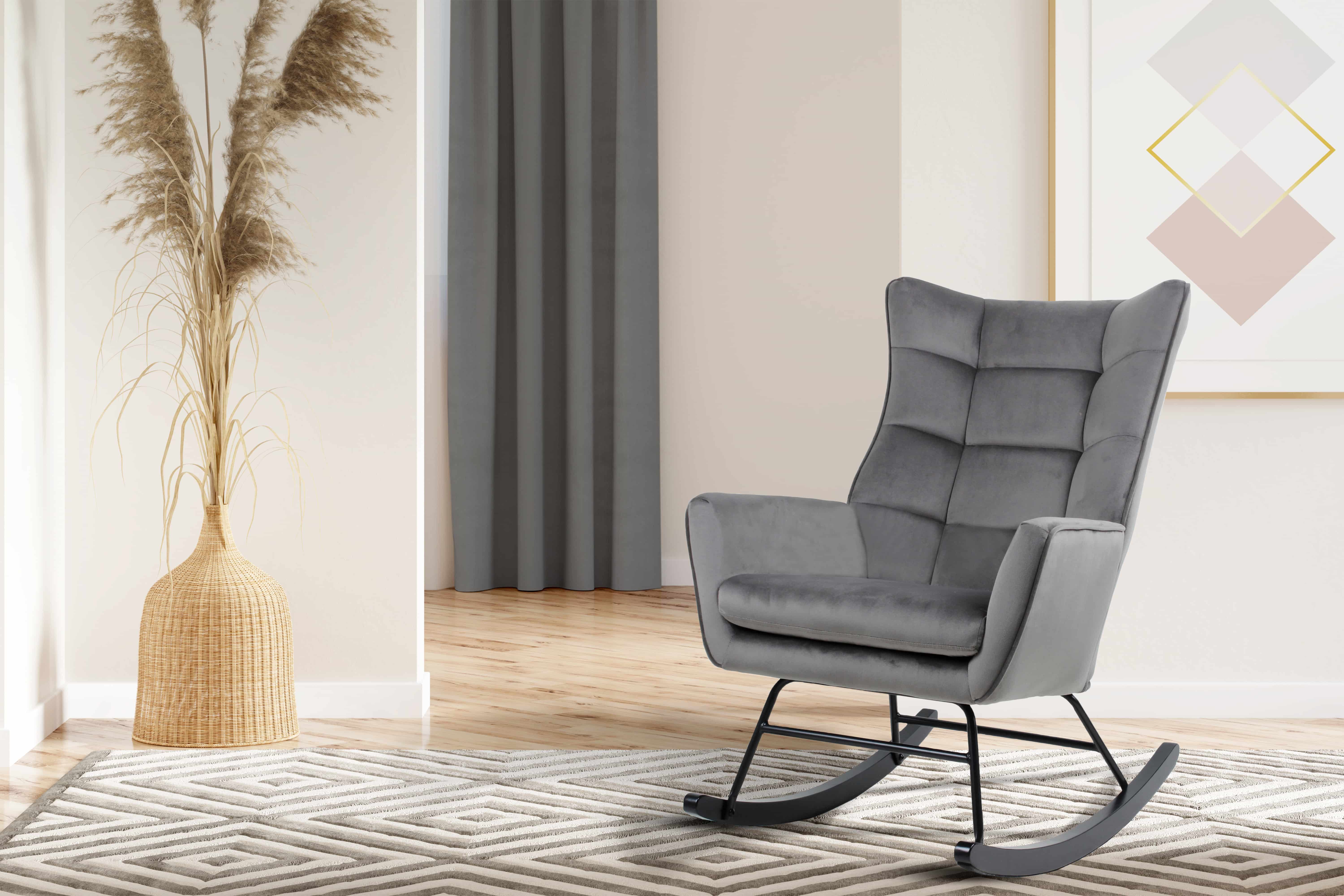 Schaukelstuhl Bryana 125 – Taupe-Beige 68×97×88 cm Schaukelstuhl Bryana 125 – Taupe-Beige 68×97×88 cm