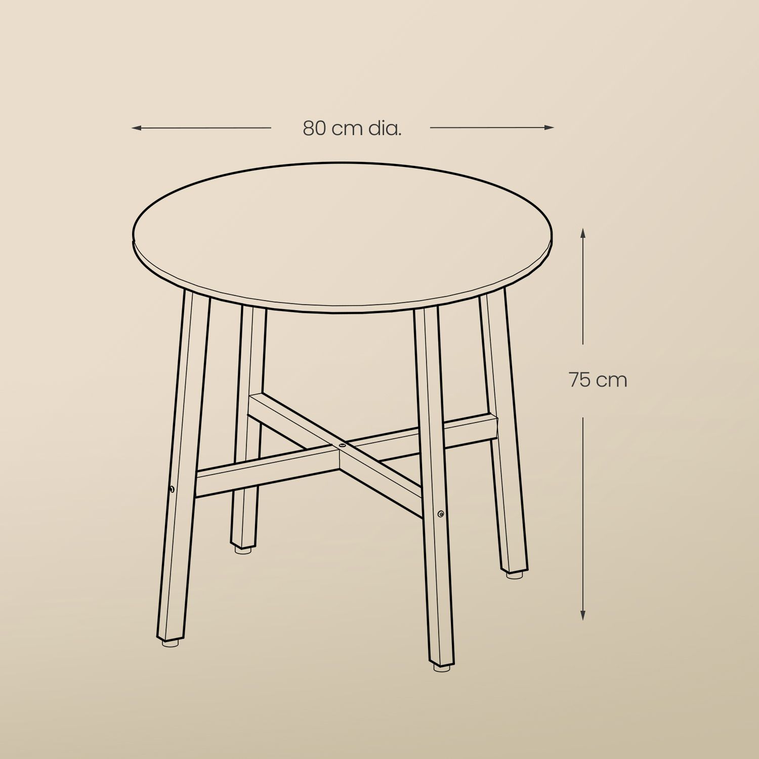 Runder Küchentisch 80 x 75 cm Runder Küchentisch 80 x 75 cm