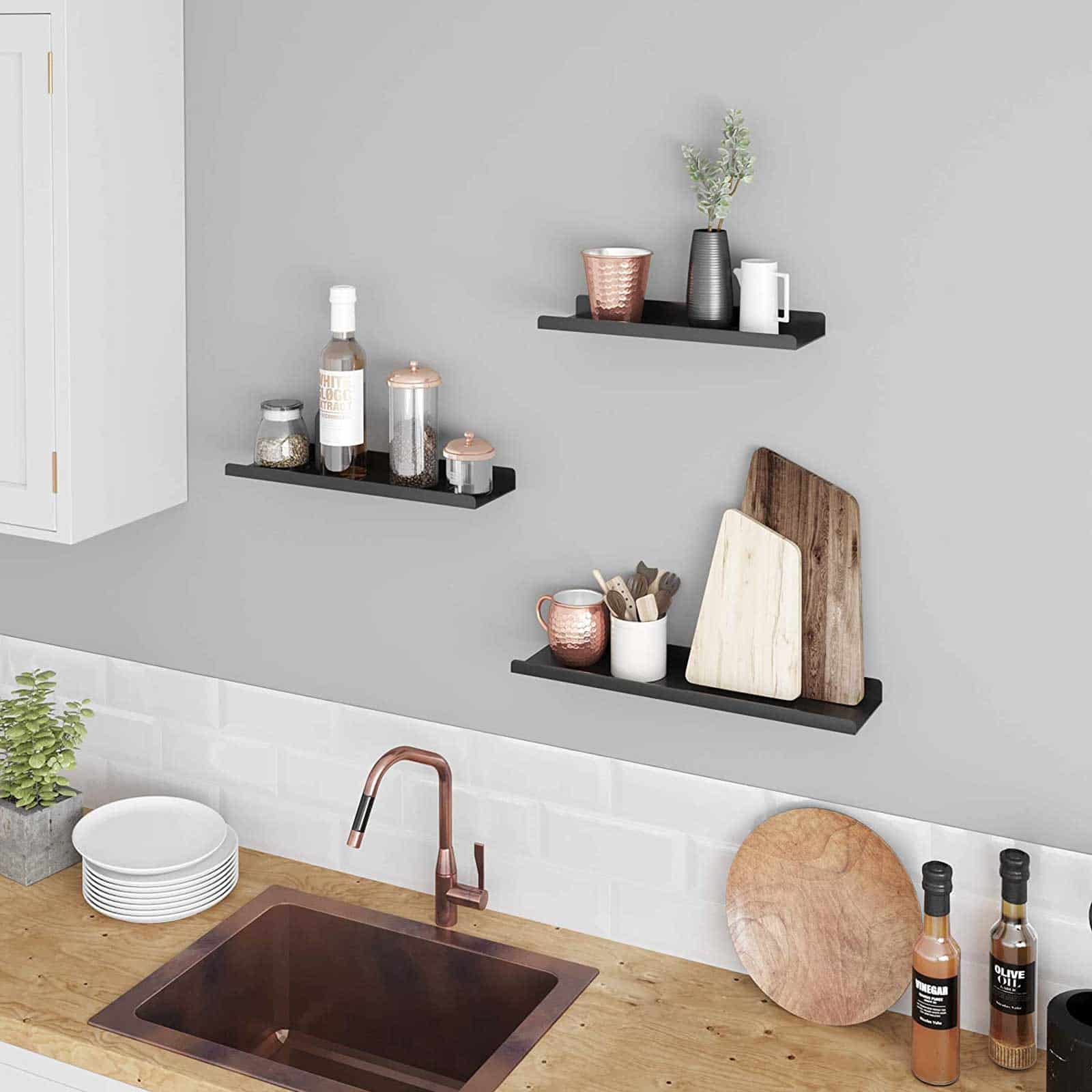 Wandregale aus Metall 3er Set-LFS12BK Wandregale aus Metall 3er Set-LFS12BK