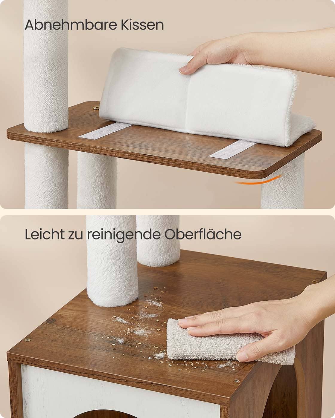 Kratzbaum groß 165 cm Höhe mit Hängematte honigbraun