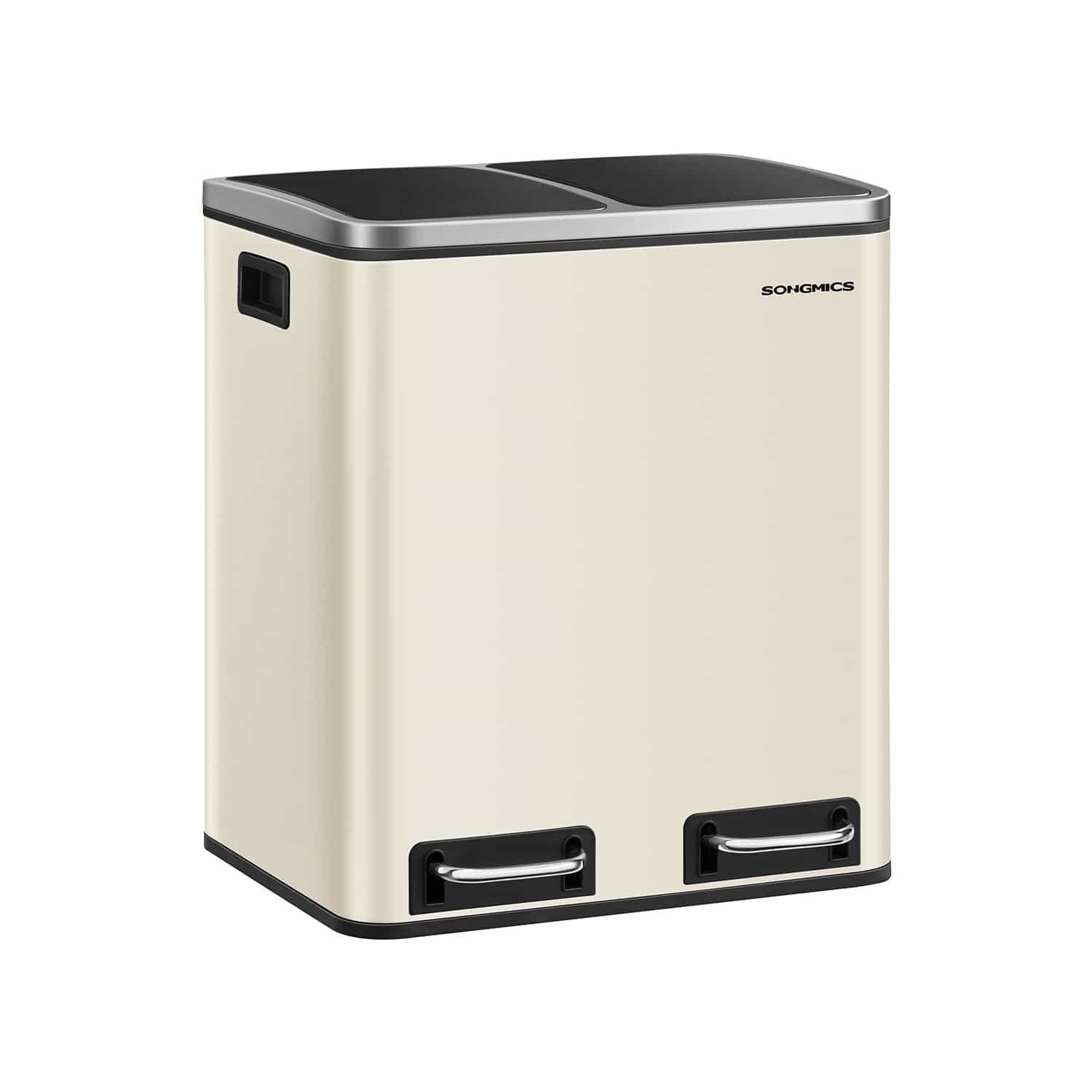 Mülltrennsystem 3 Fächer 3 x 18 L mit Deckel sandbeige-tintenschwarz-LTB30A02 Mülltrennsystem 3 Fächer 3 x 18 L mit Deckel sandbeige-tintenschwarz-LTB30A02