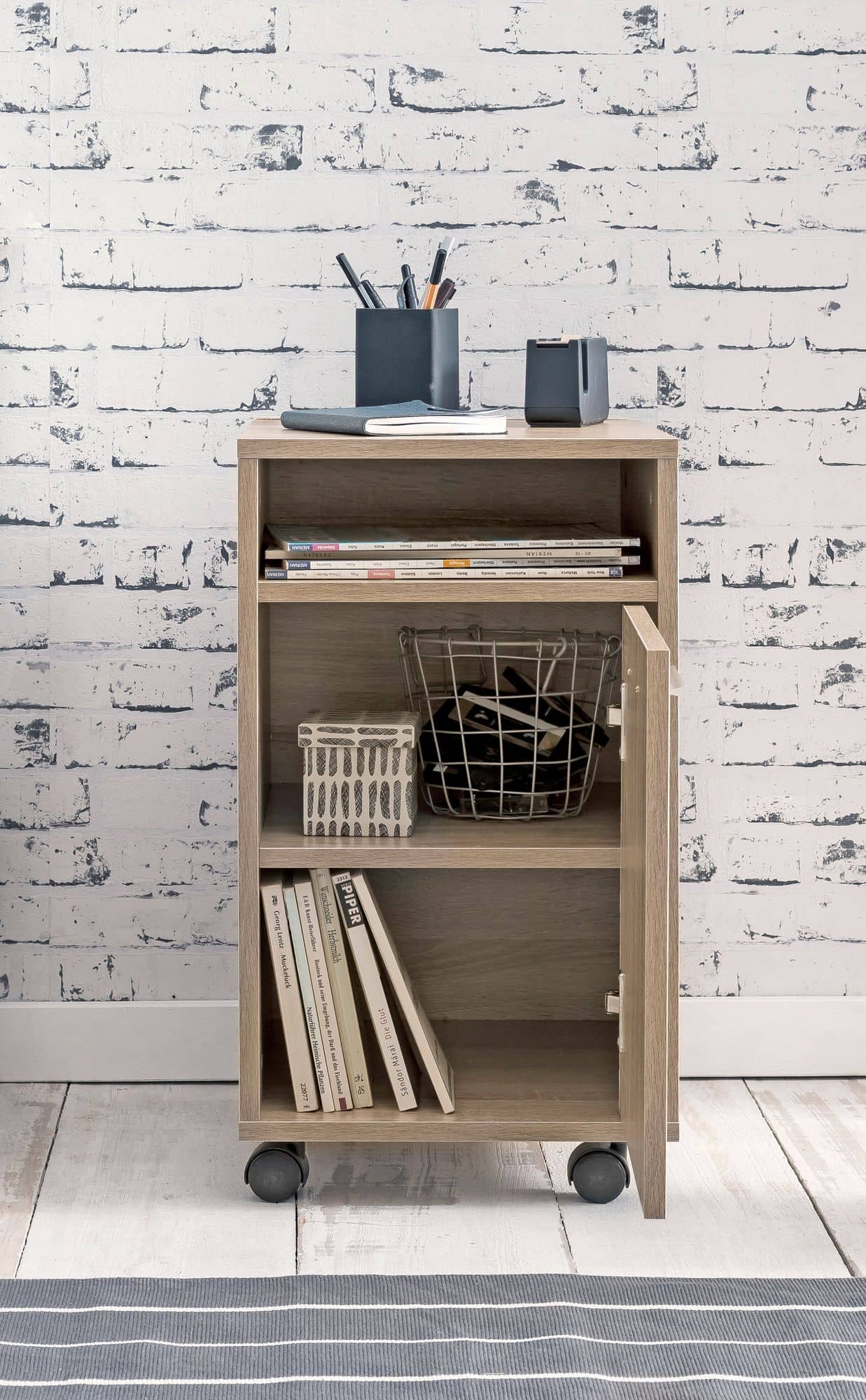 50123-WOHNLING-Rollcontainer-Katsu-33x38x59-5cm-_12xedb5MqHMeZnc Rollcontainer WL5.929 Sonoma 33x60x38cm Schubladenschrank Büro Container