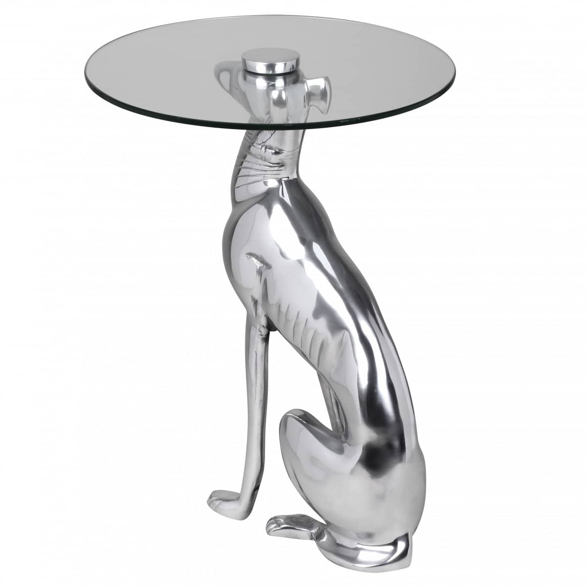 38947-Wohnling-Beistelltisch-DOG-Silber-40-cm-WL1_3 Design Deko Beistelltisch Figur DOG aus Aluminium Farbe Silber