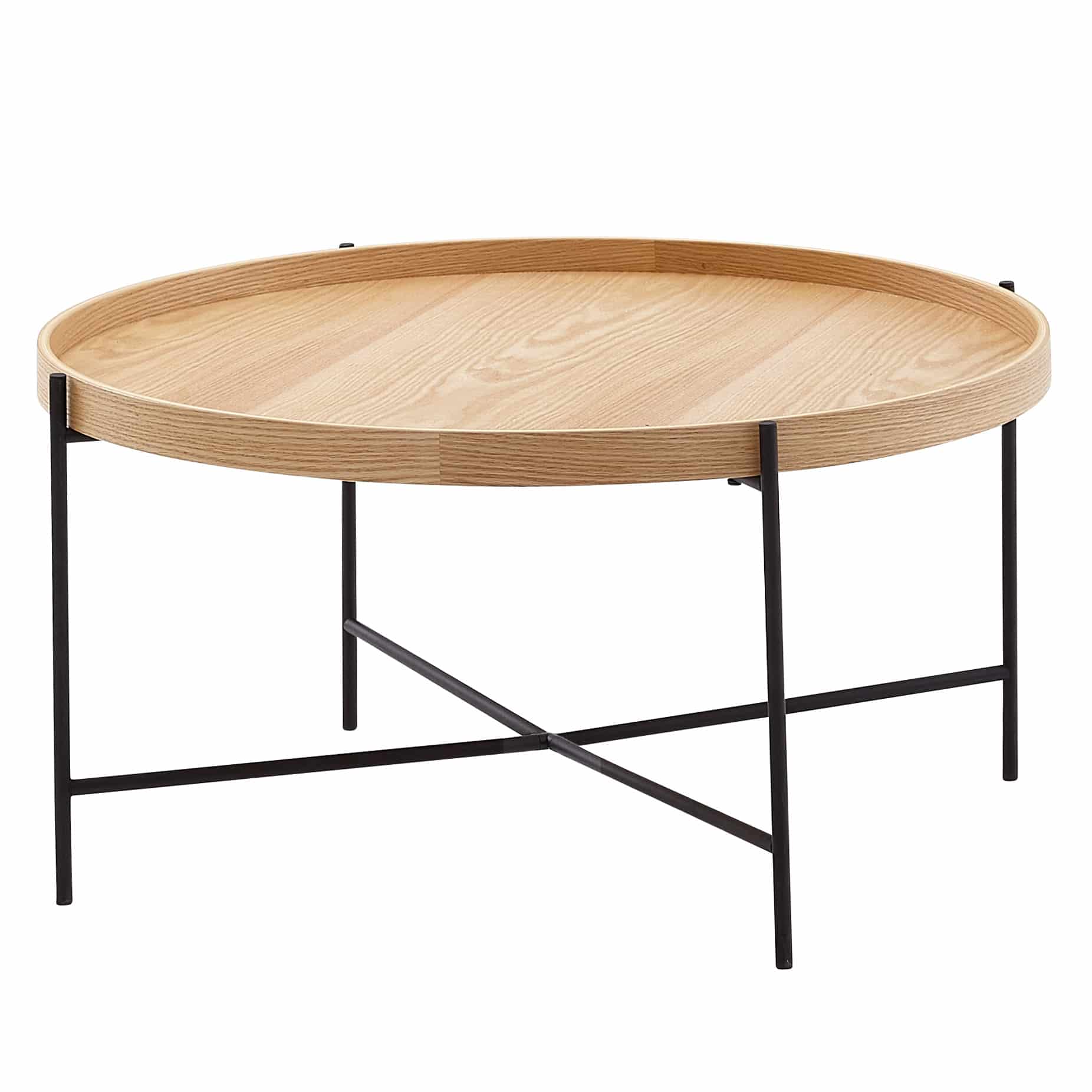 64441-Wohnling-Couchtisch-rund-81x40-cm-WL6-493-WL6-493_7 Couchtisch 78 cm Holz‑Metall – Eiche‑Optik & Industrial Stil