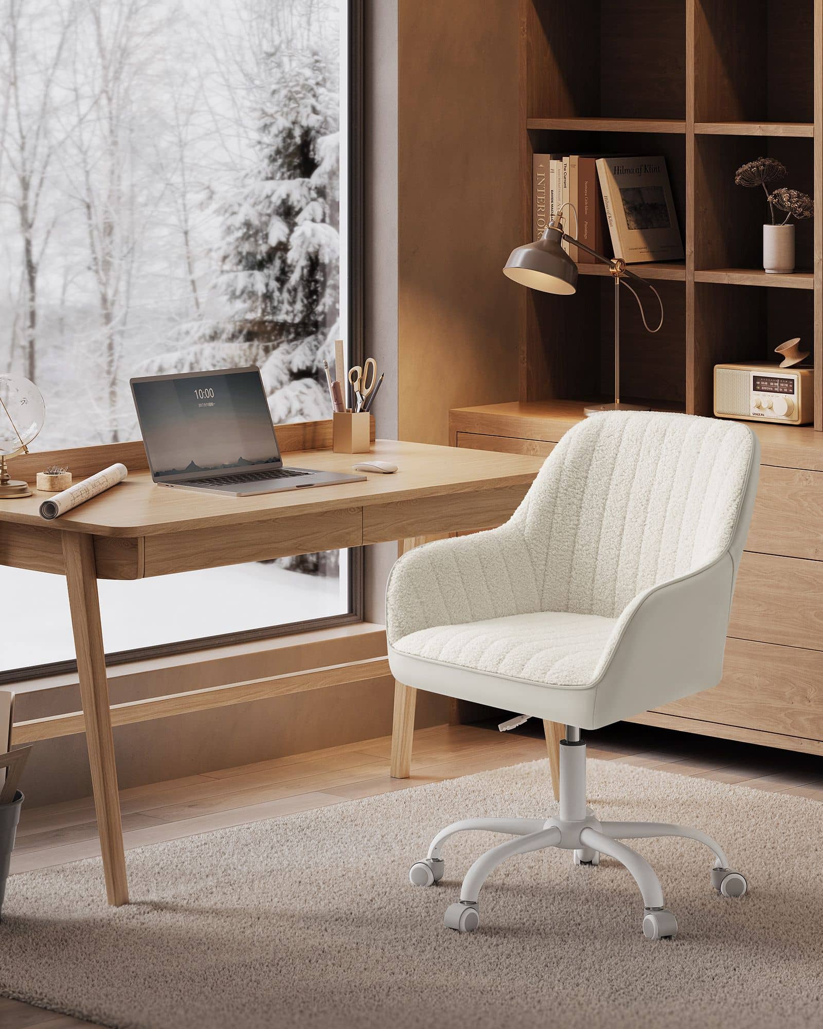 Bürostuhl gepolstert cappuccinobeige-wolkenweiß Bürostuhl gepolstert cappuccinobeige-wolkenweiß