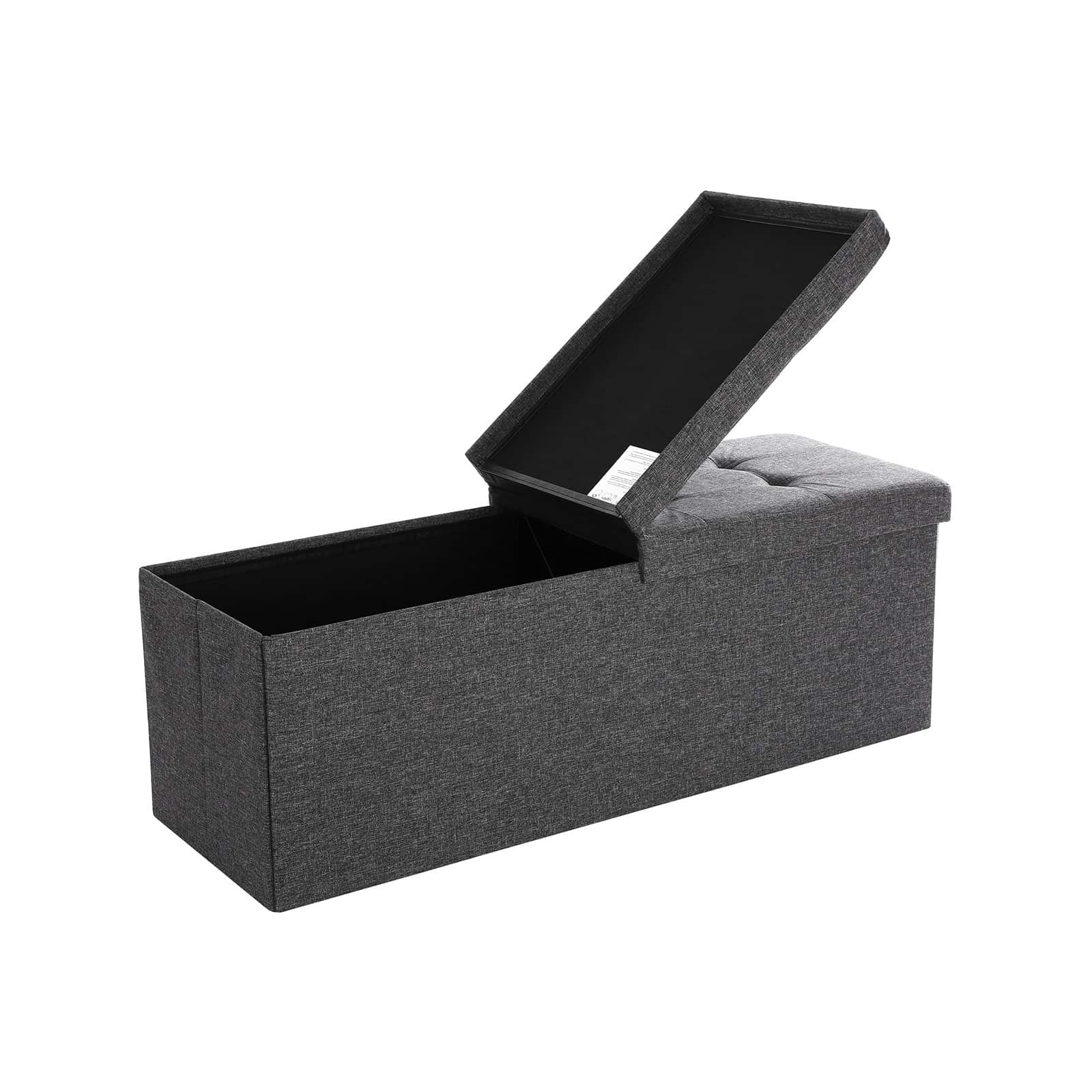 Sitzbank mit Klappdeckel 110 cm Dunkelgrau-LSF76GYZ Sitzbank mit Klappdeckel 110 cm Dunkelgrau-LSF76GYZ