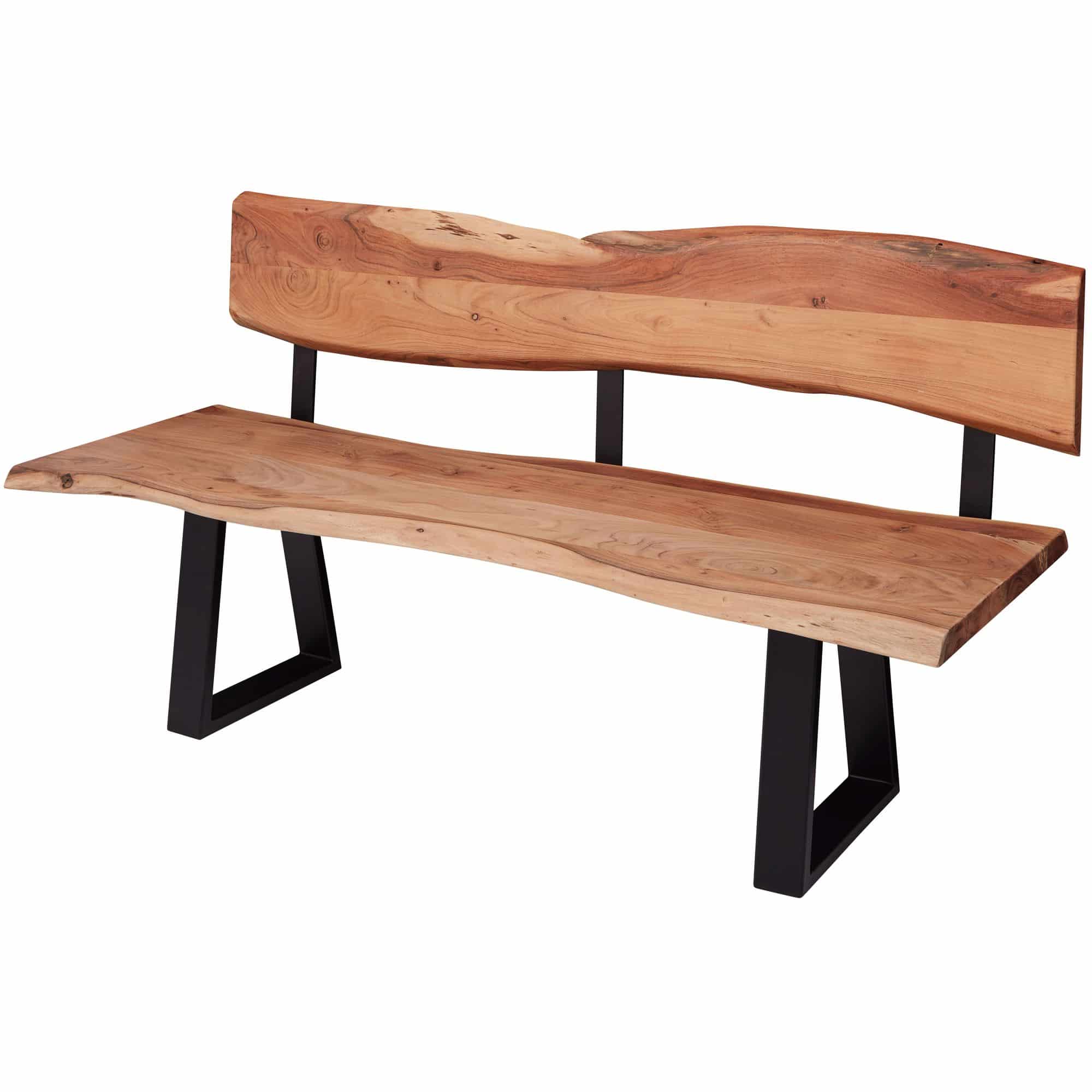 47356-WOHNLING-Esszimmerbank-GAYA-180x45x70-cm-Akaz Esszimmerbank GAYA 180x85,5x60 cm Akazie Massivholz Bank mit Baumkante