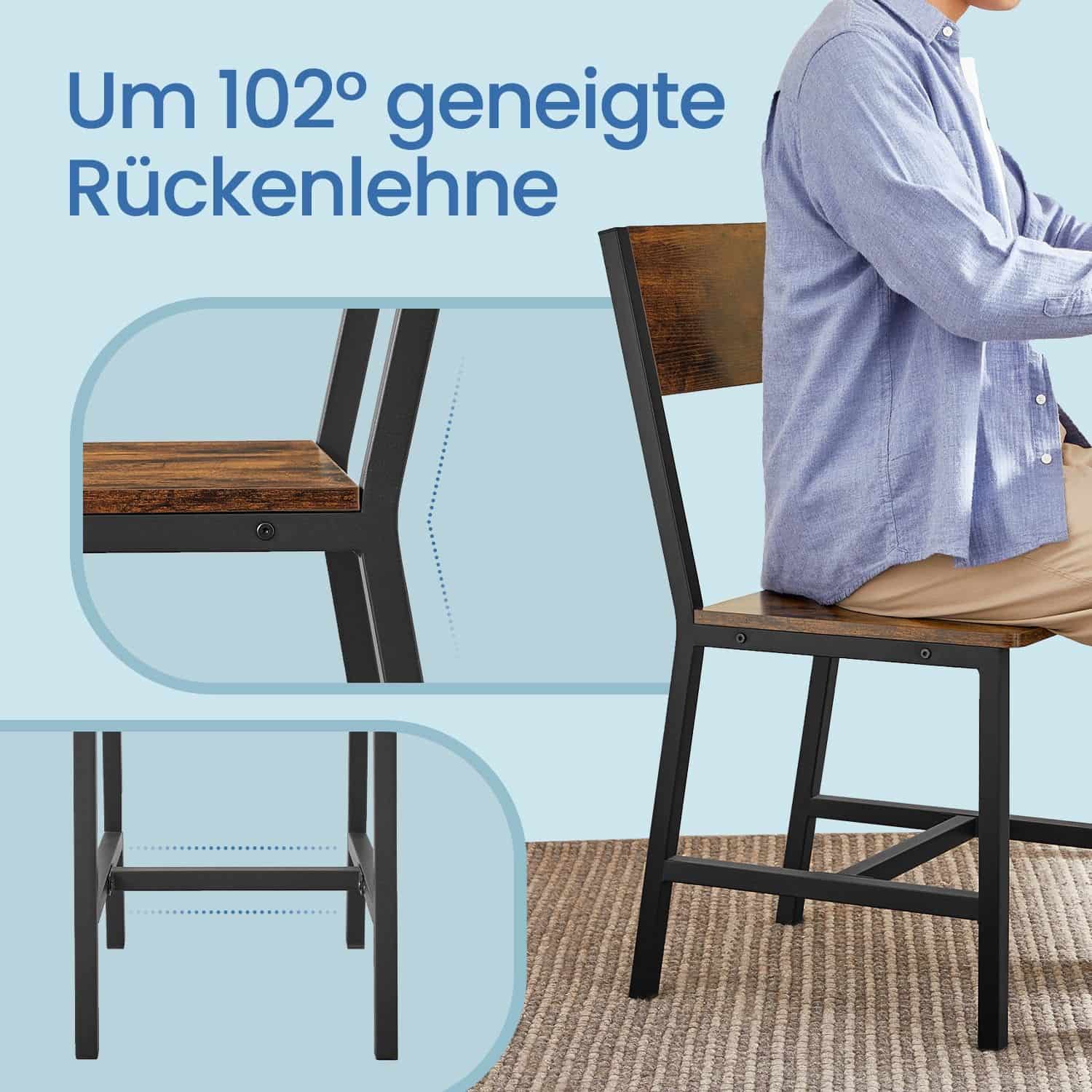 Esszimmerstühle, 2er Set, Metallrahmen Esszimmerstühle, 2er Set, Metallrahmen