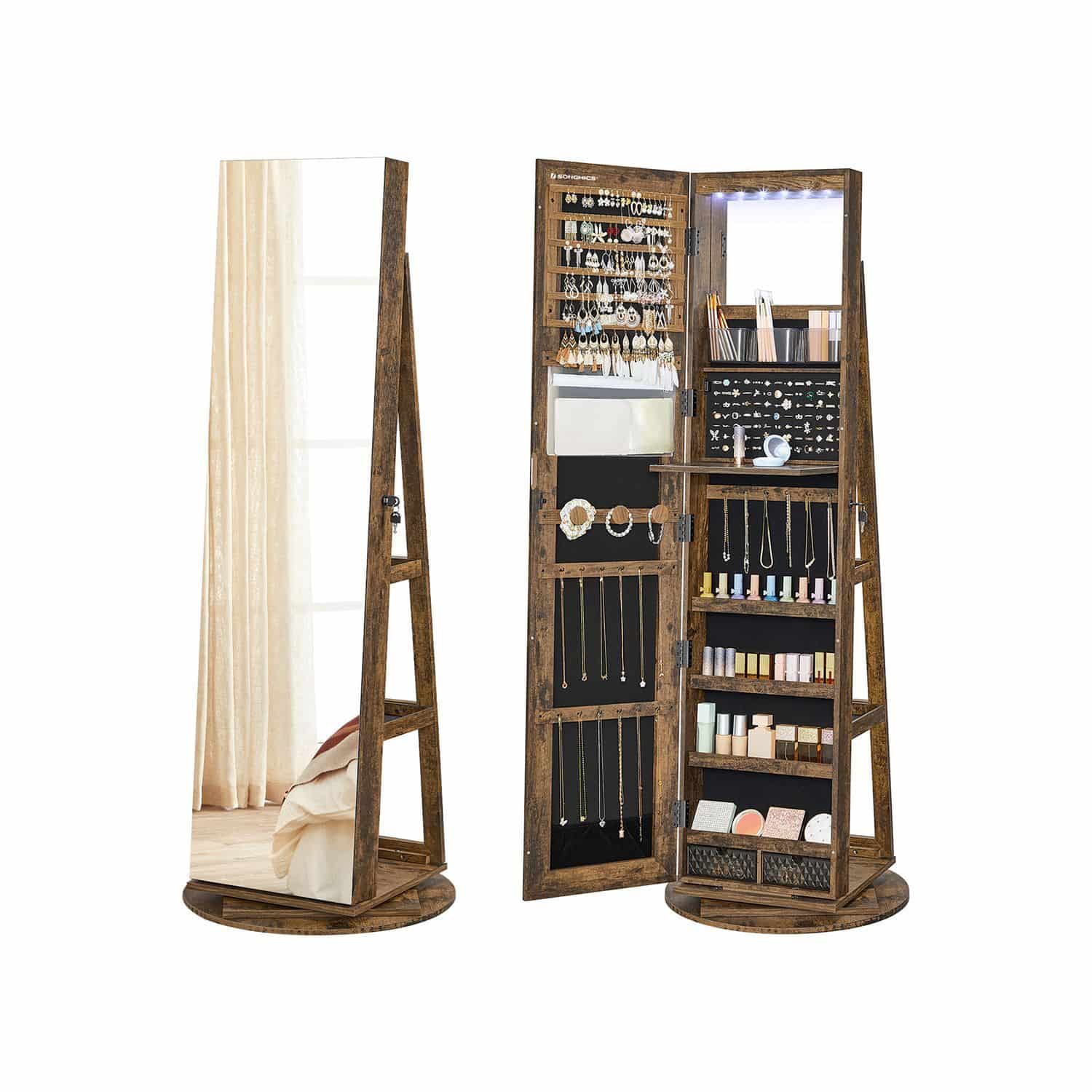 Schmuckschrank, Spiegelschrank, mit rahmenlosem Ganzkörperspiegel Schmuckschrank, Spiegelschrank, mit rahmenlosem Ganzkörperspiegel