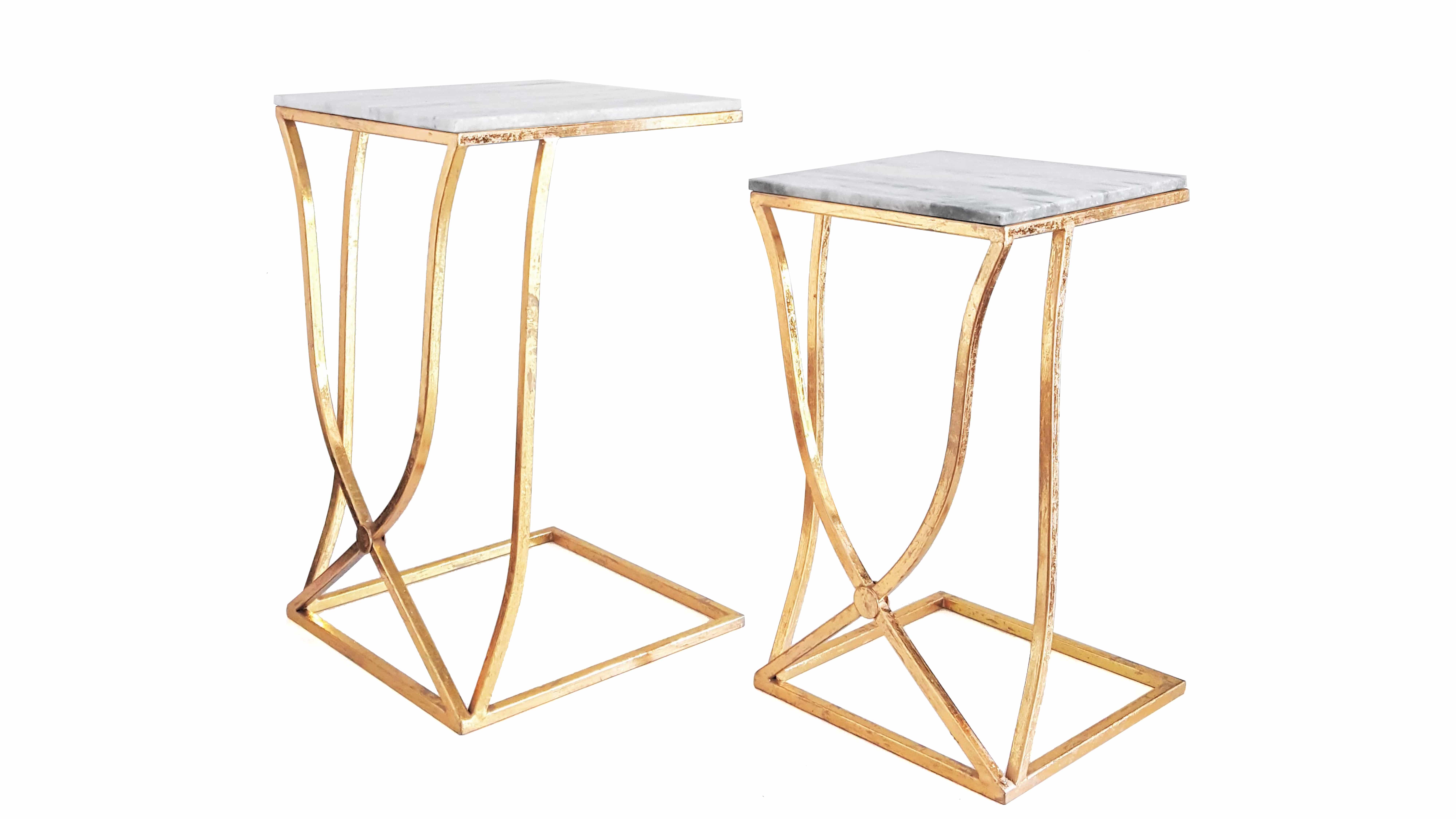 Beistelltisch 2er-Set Arctica 410 Gold / Marmor