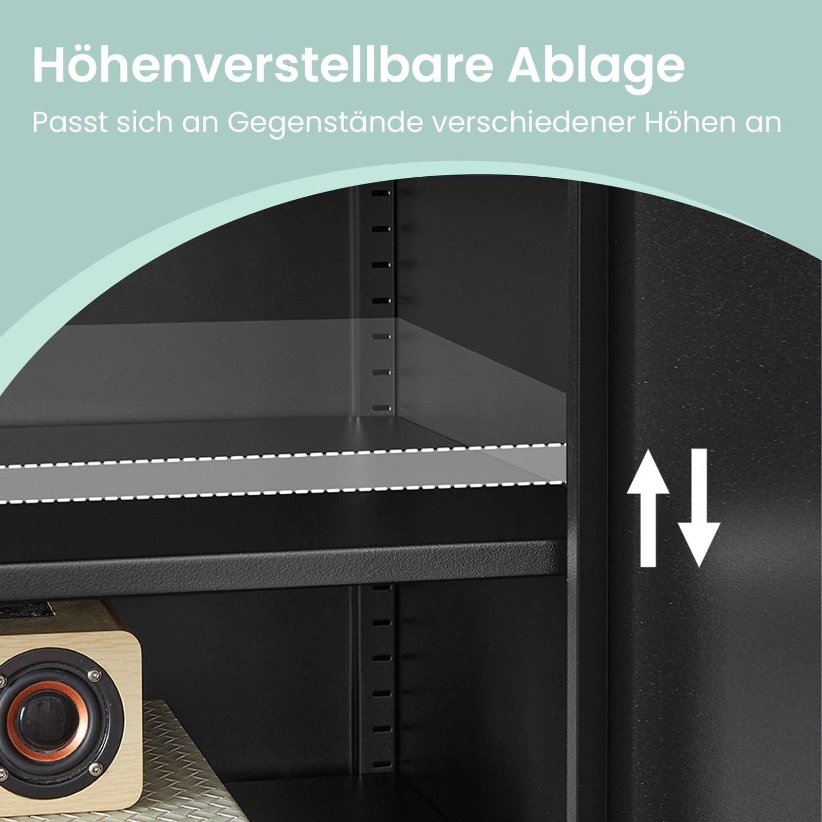 Sideboard, Aufbewahrungsschrank mit Doppeltür, Magnetverschluss Sideboard, Aufbewahrungsschrank mit Doppeltür, Magnetverschluss