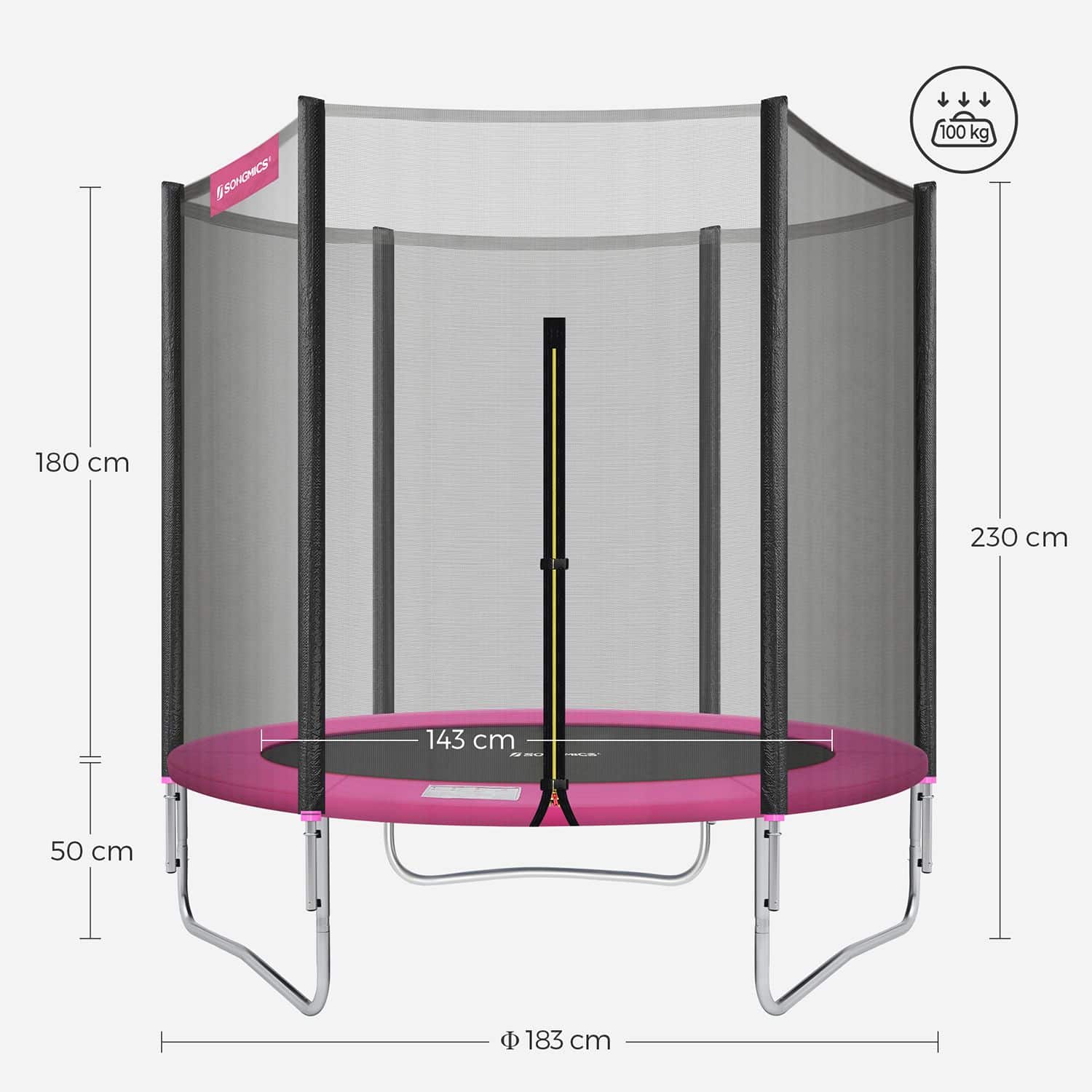Rundes Gartentrampolin Ø 183 cm mit Sicherheitsnetz-B34STR061P01 Rundes Gartentrampolin Ø 183 cm mit Sicherheitsnetz-B34STR061P01