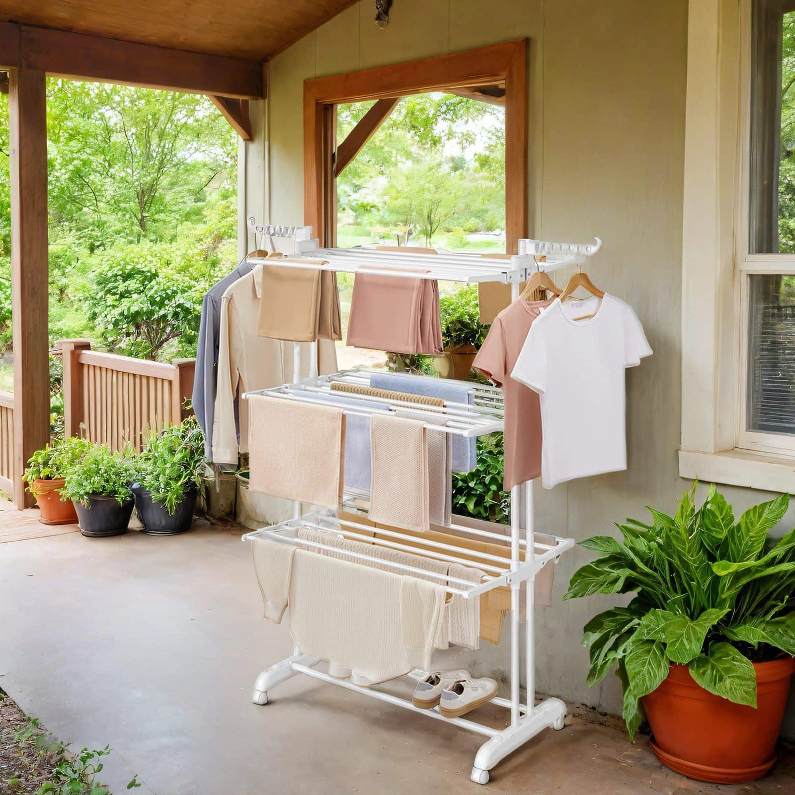 Wäscheständer, Standtrockner 4 Ebenen, Flügelwäscheständer Wäscheständer, Standtrockner 4 Ebenen, Flügelwäscheständer