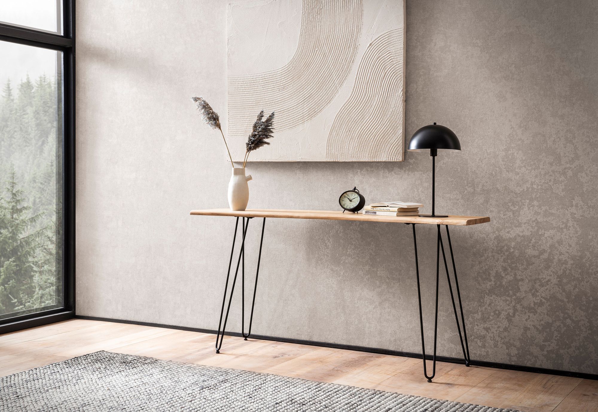 Konsolentisch 150x36x75 cm Akazie Massivholz Baumkante Anrichte Flur Konsolentisch 150x36x75 cm Akazie Massivholz Baumkante Anrichte Flur