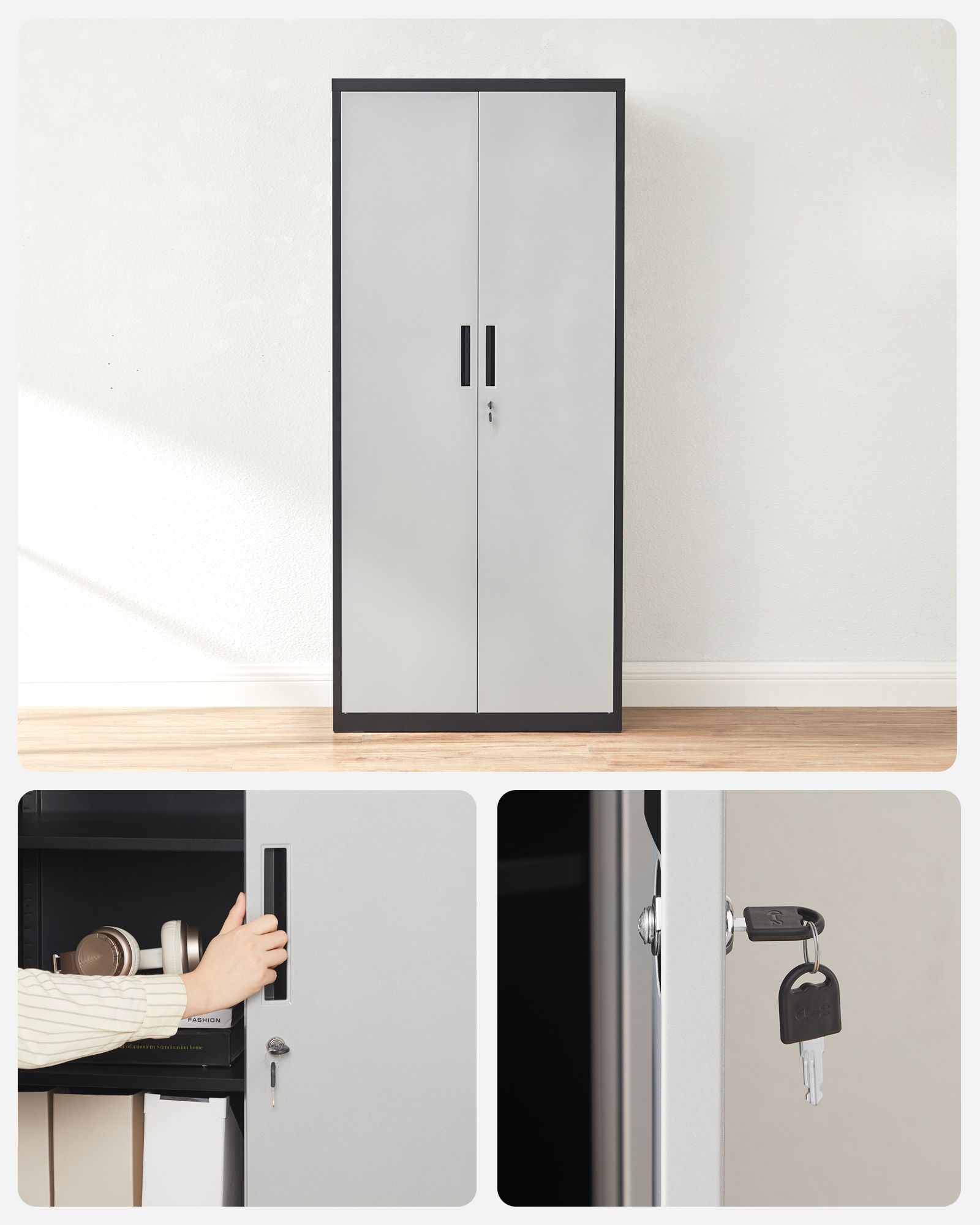 Aktenschrank 5 Ebenen mit verstellbaren Ablagen-OMC015S01 Aktenschrank 5 Ebenen mit verstellbaren Ablagen-OMC015S01