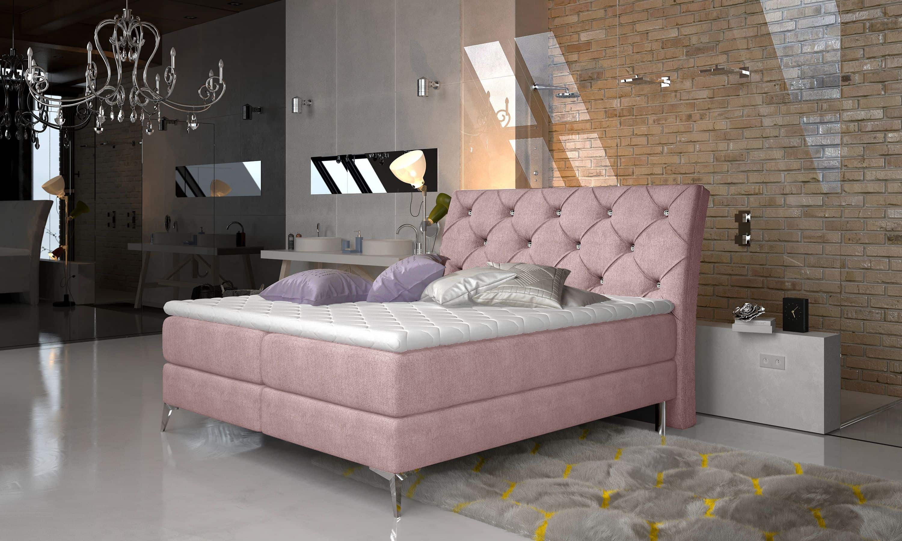 Boxspringbett Adel von Eltap in Gelb oder Rosa | Omega