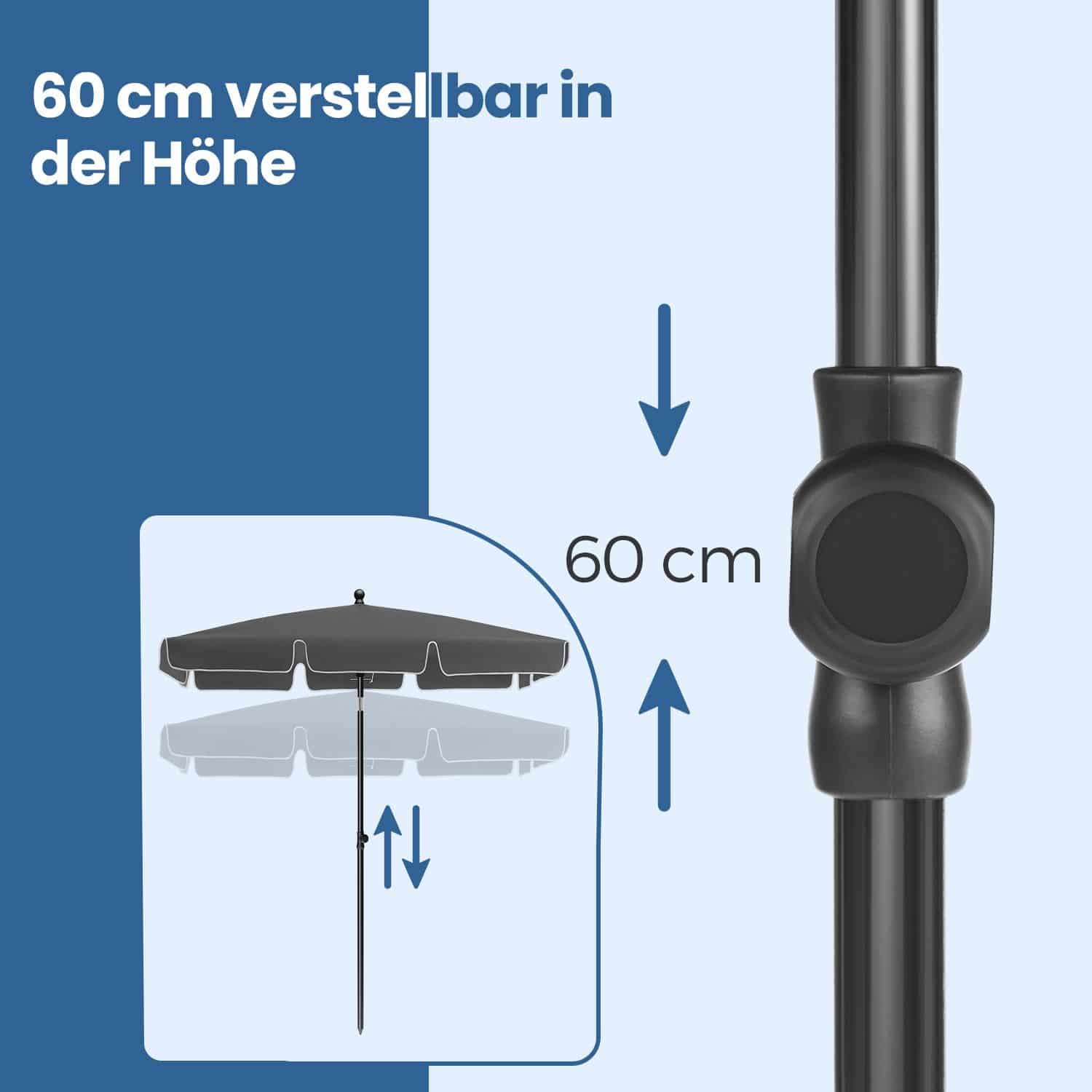 Sonnenschirm 230 x 150 cm, Balkonschirm UPF 50+, Sonnenschutz Sonnenschirm 230 x 150 cm, Balkonschirm UPF 50+, Sonnenschutz