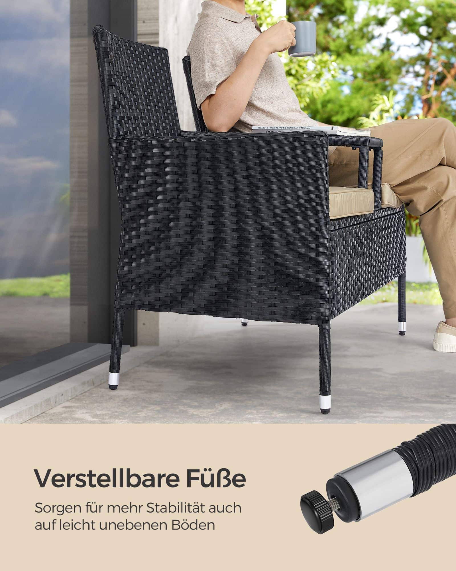 Balkonmöbel aus PE-Polyrattan mit Tisch Balkonmöbel aus PE-Polyrattan mit Tisch