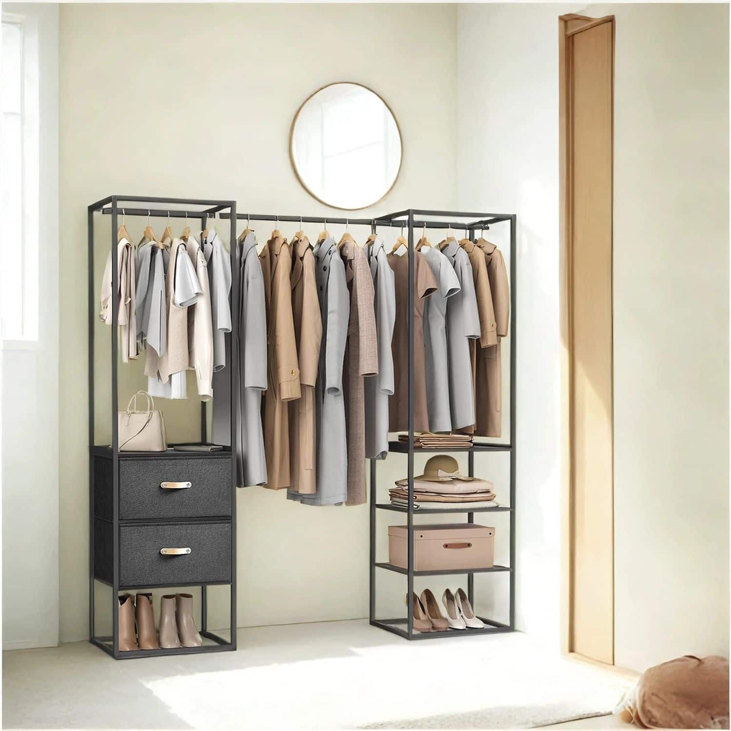 Kleiderständer mit 2 Schubladen ebenholzschwarz Kleiderständer mit 2 Schubladen ebenholzschwarz