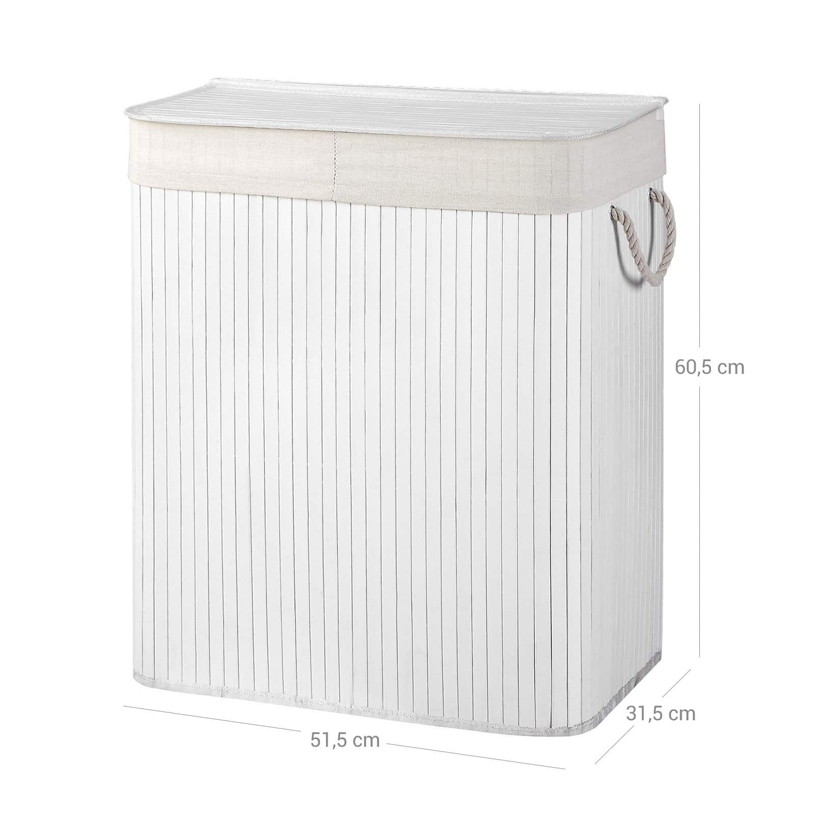 Wäschekorb 100 L Bambus Weiß-LCB64WT Wäschekorb 100 L Bambus Weiß-LCB64WT