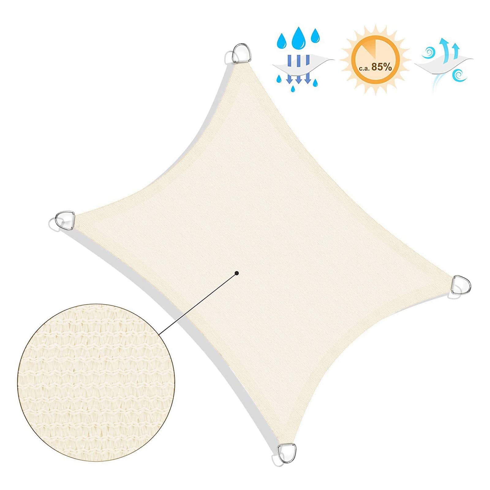 2 x 3 m Sonnensegel aus HDPE-GSS23IVV1 2 x 3 m Sonnensegel aus HDPE-GSS23IVV1