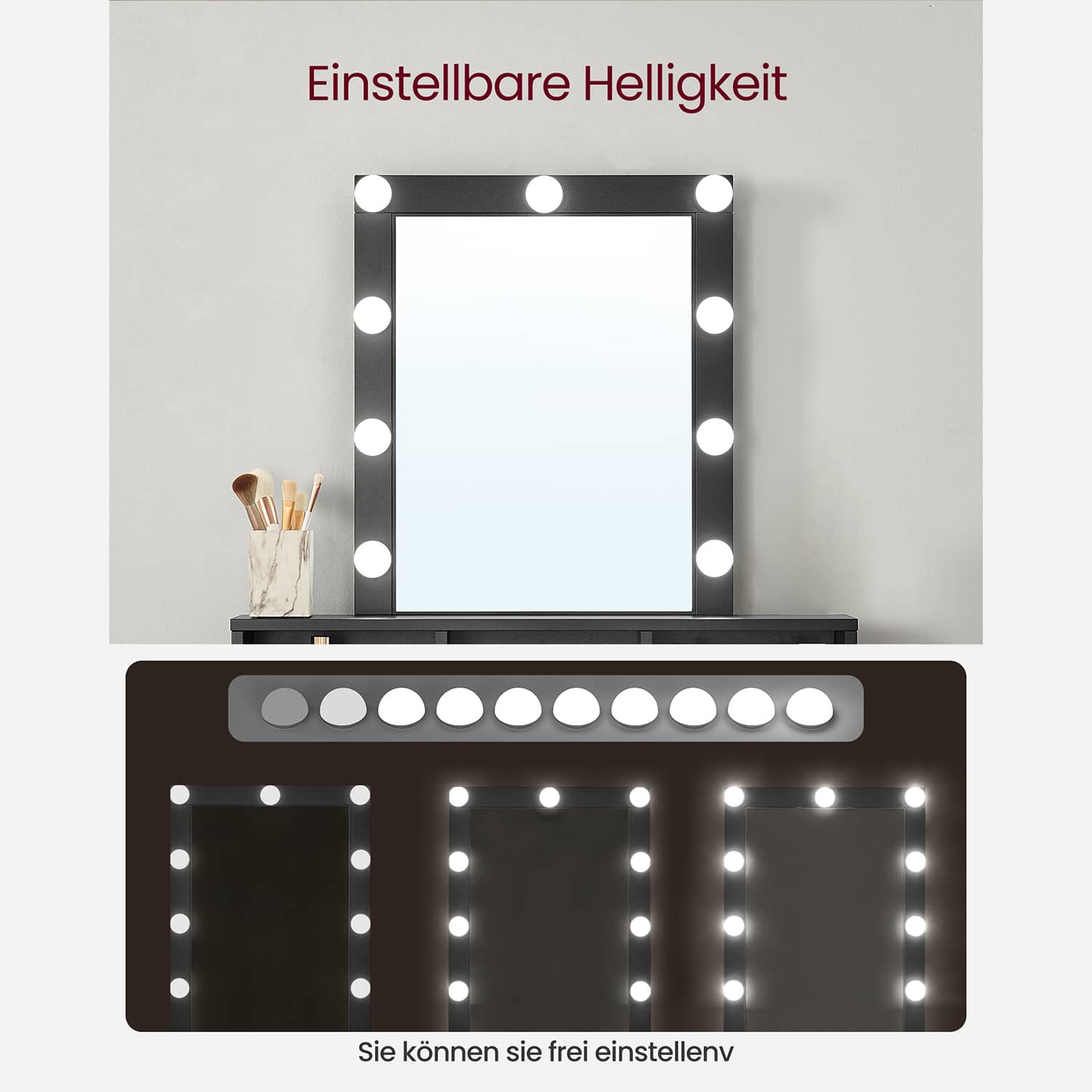 Schminktisch mit LED-Beleuchtung-B34RDT114T16 Schminktisch mit LED-Beleuchtung-B34RDT114T16