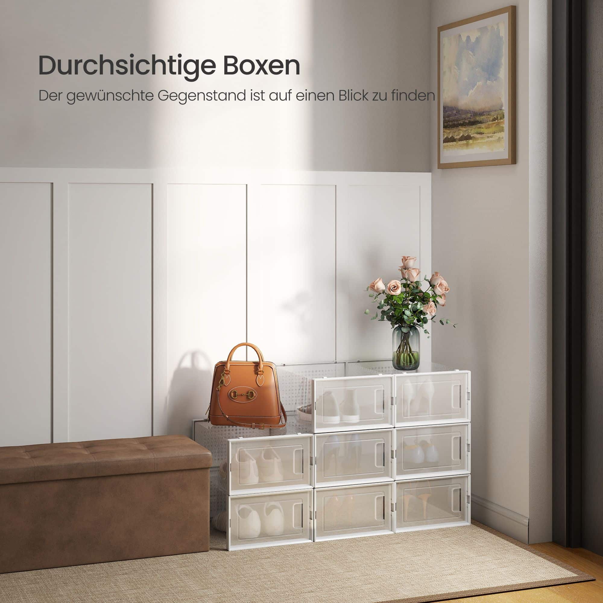 Schuhboxen, 8er Set, Schuh-Organizer aus Kunststoff Schuhboxen, 8er Set, Schuh-Organizer aus Kunststoff