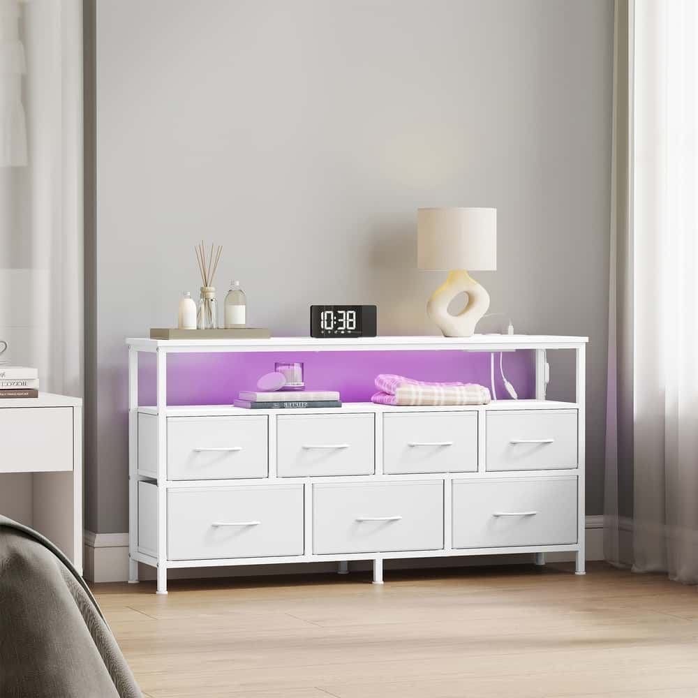 Kommode mit LED-Beleuchtung, Sideboard, Schubladenschrank für Wohnzimmer Kommode mit LED-Beleuchtung, Sideboard, Schubladenschrank für Wohnzimmer